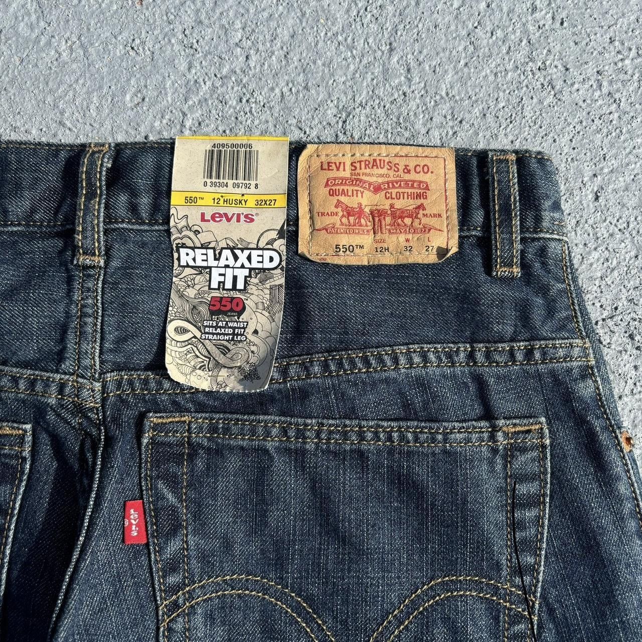 Levi's Deadstock Y2K Levi’s 550 Dark Blue Husky Jeans. Size US 32 / EU 48 - 3 Thumbnail
