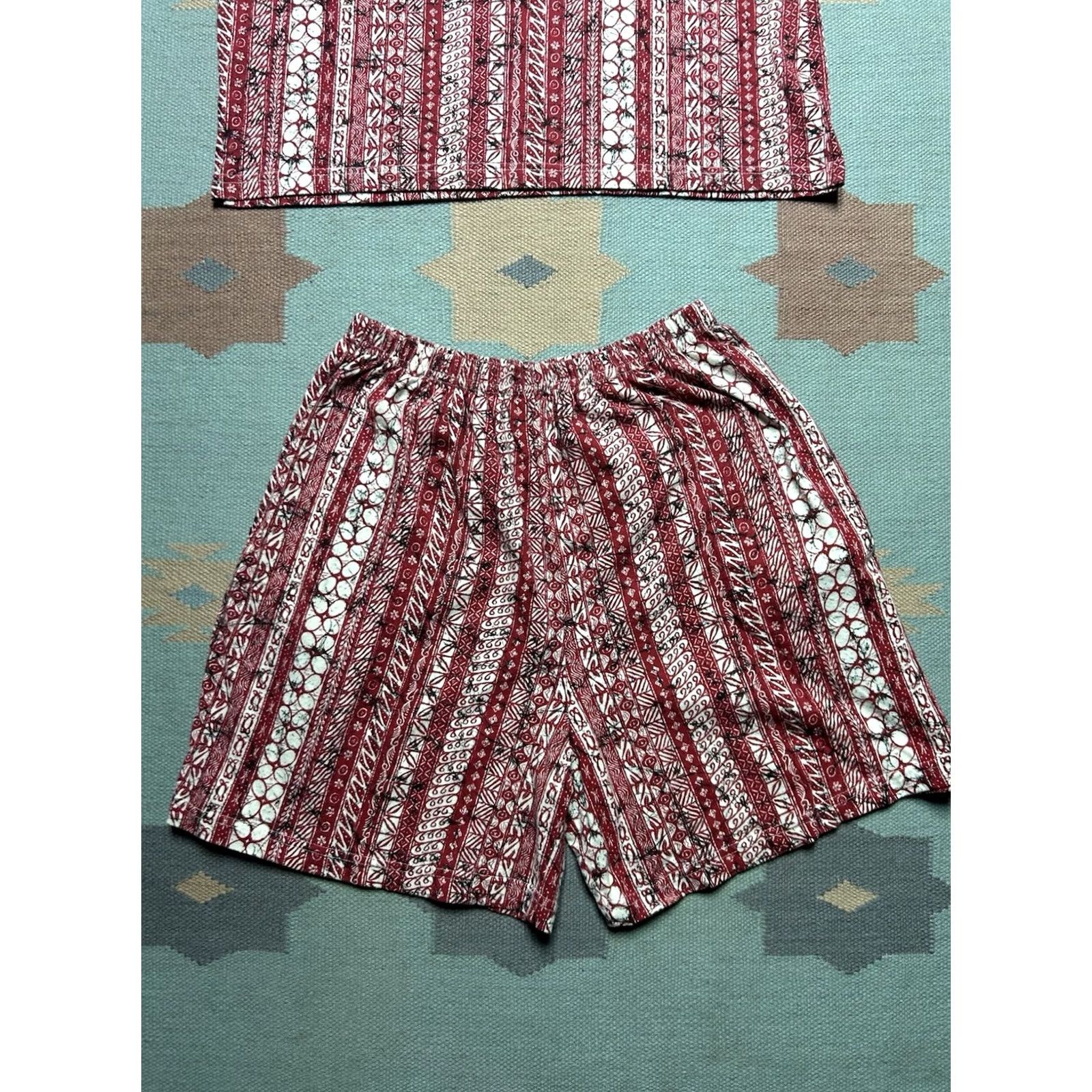Vintage VINTAGE 80s 90s Tank Top & Shorts Set Beach Summer Abstract Red Adult XL Size US XL / EU 56 / 4 - 2 Thumbnail