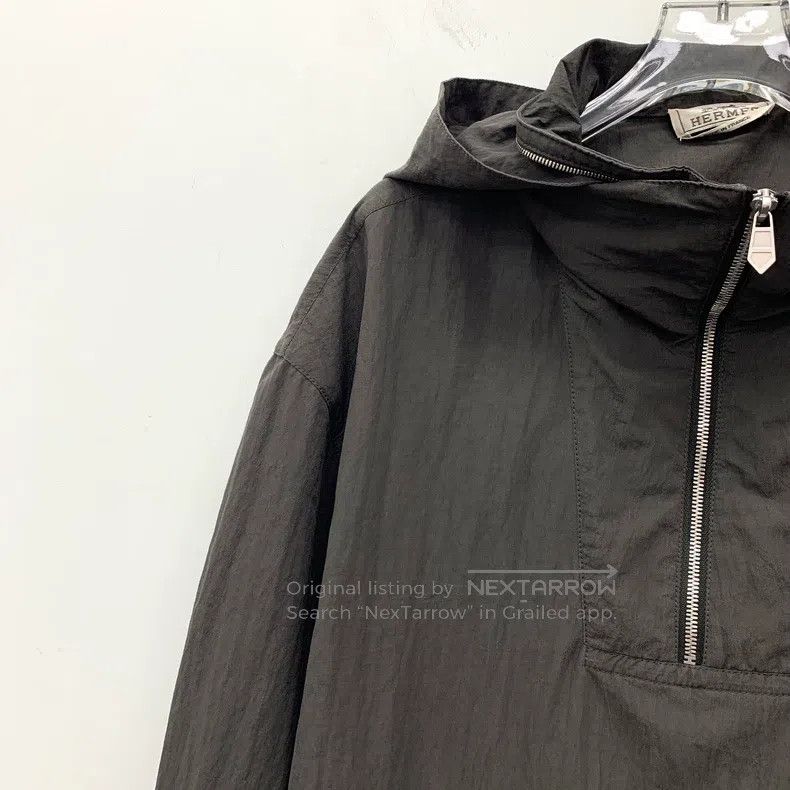 Hermes Hermes Licorice Cotton Hooded Semi-Zip Long Sleeve Jacket Size US M / EU 48-50 / 2 - 3 Thumbnail