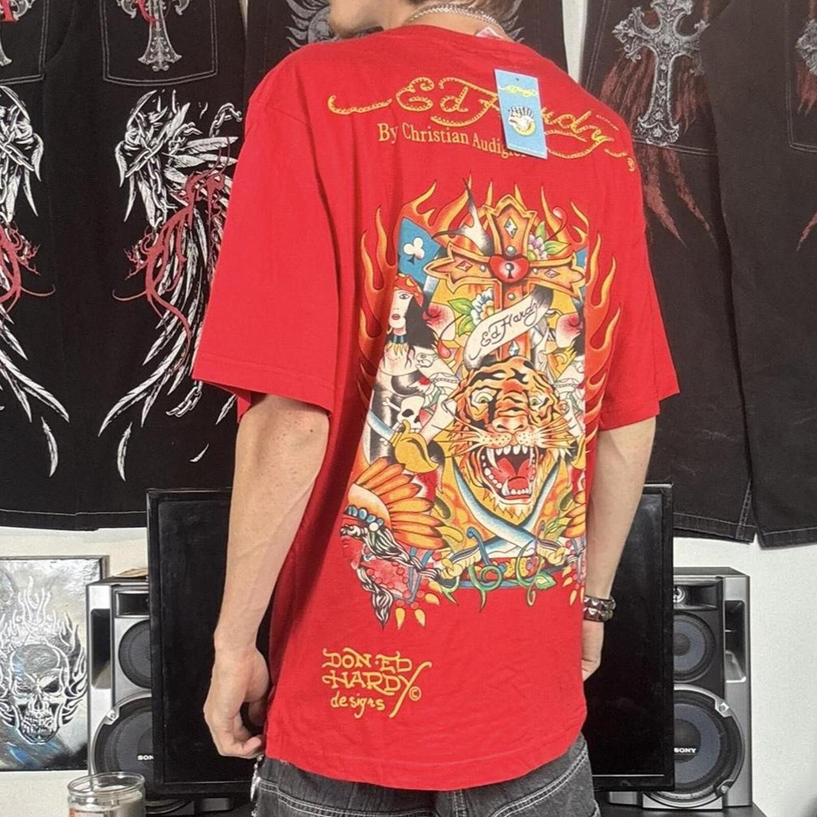 Ed Hardy Ed Hardy Christian Audigier Y2K Graphic Streetwear Tee Size US XXL / EU 58 / 5 - 1 Thumbnail