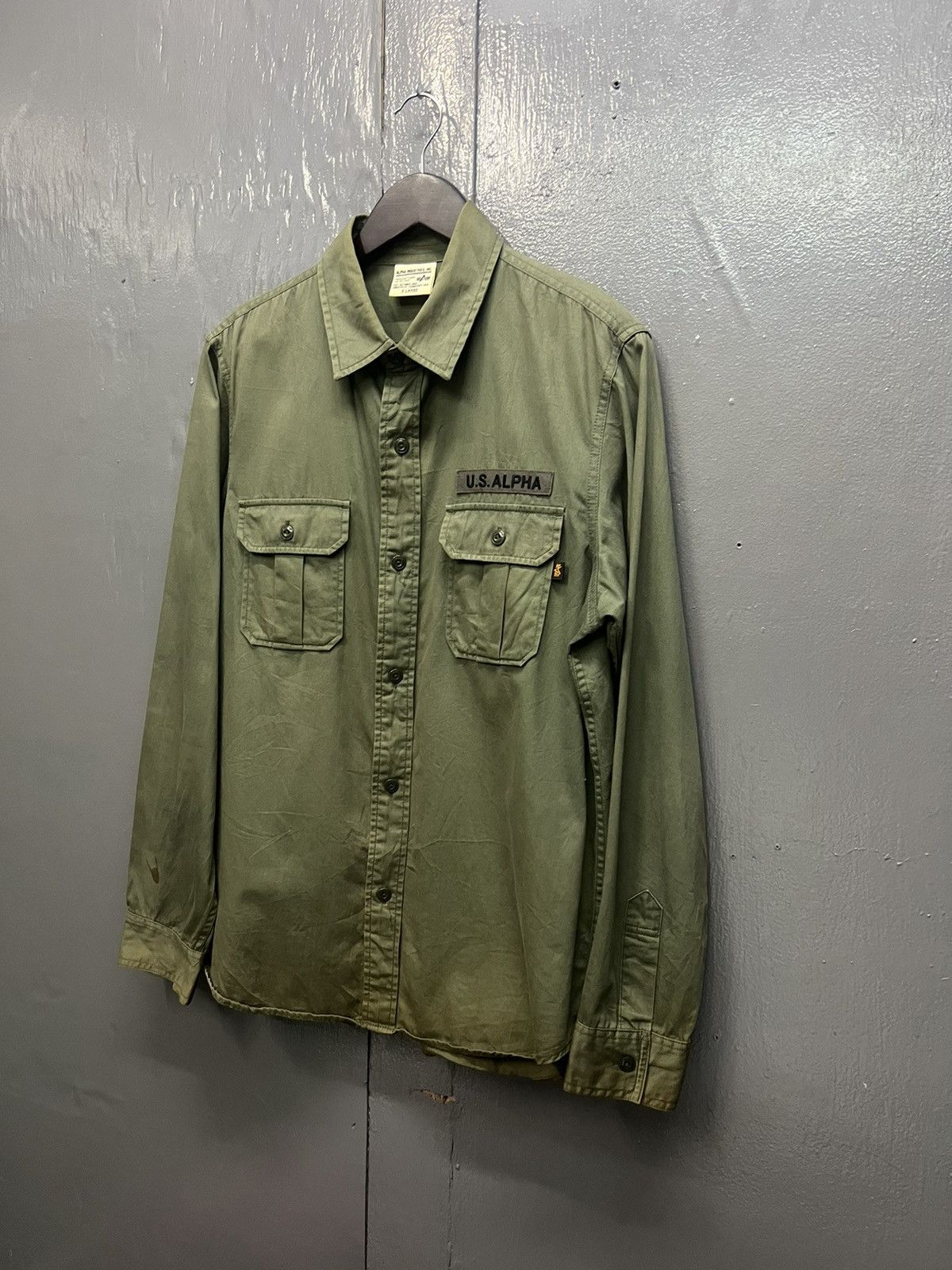 Alpha Industries Vintage Alpha Industries Shirt Button Up Longsleeve Size US XL / EU 56 / 4 - 3 Thumbnail