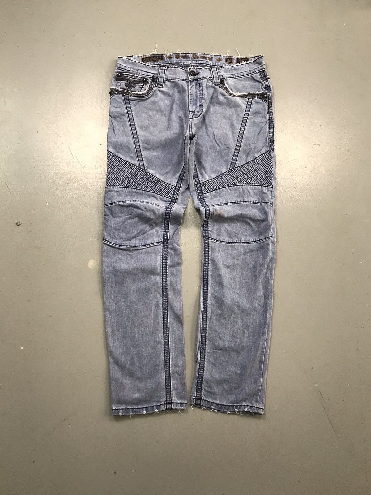 Sun fade Vintage Rock revival tappered fit denim