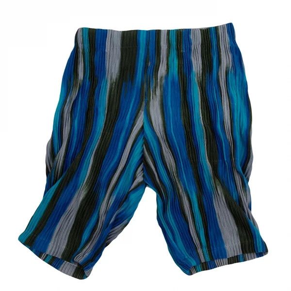 Issey Miyake Pleated Stripe Half Pants in Teal Gray Size US 38 / EU 54 - 1 Thumbnail