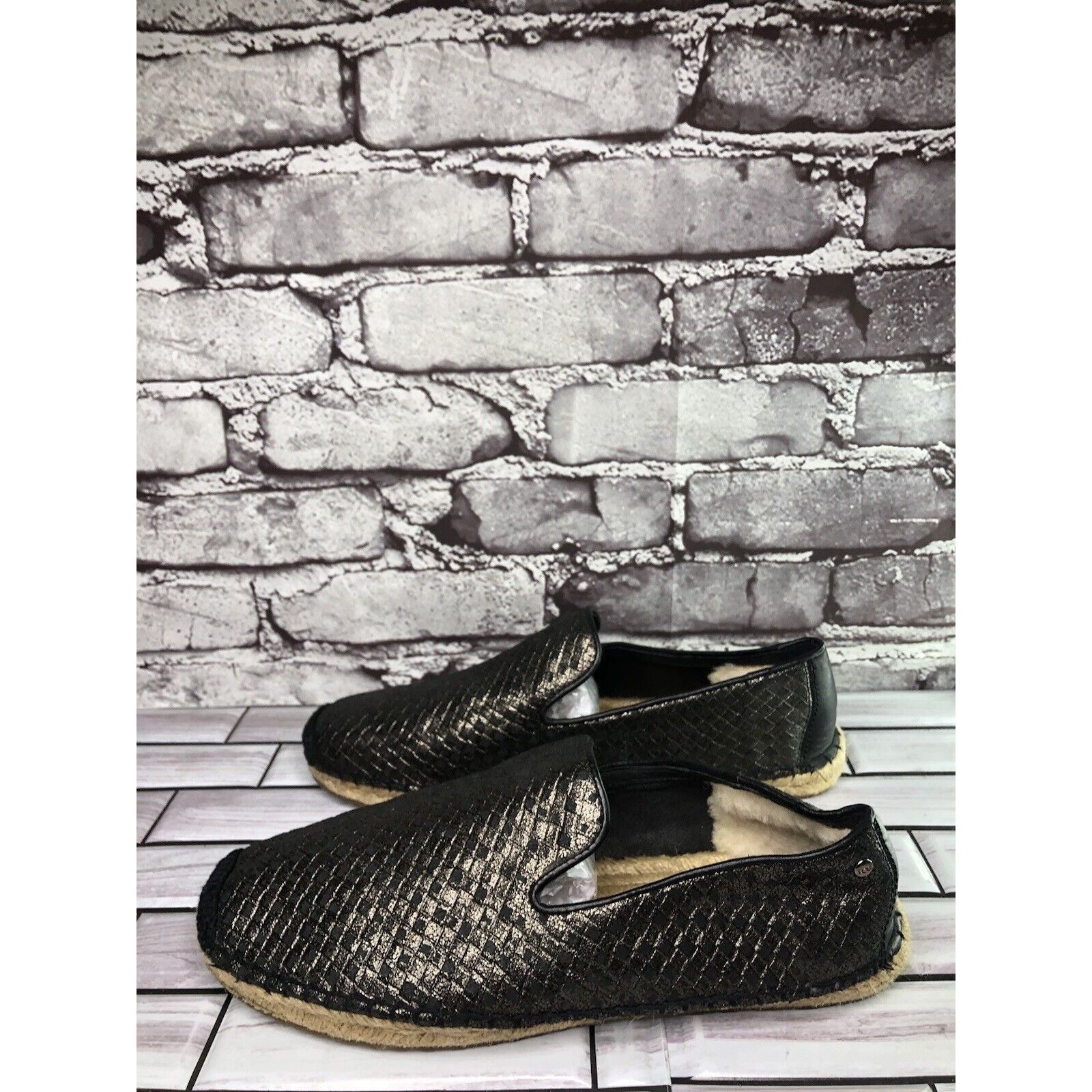 Ugg UGG Australia Sandrinne Black Metallic Basket Espadrilles Sh Size US 9 / IT 39 - 1 Thumbnail