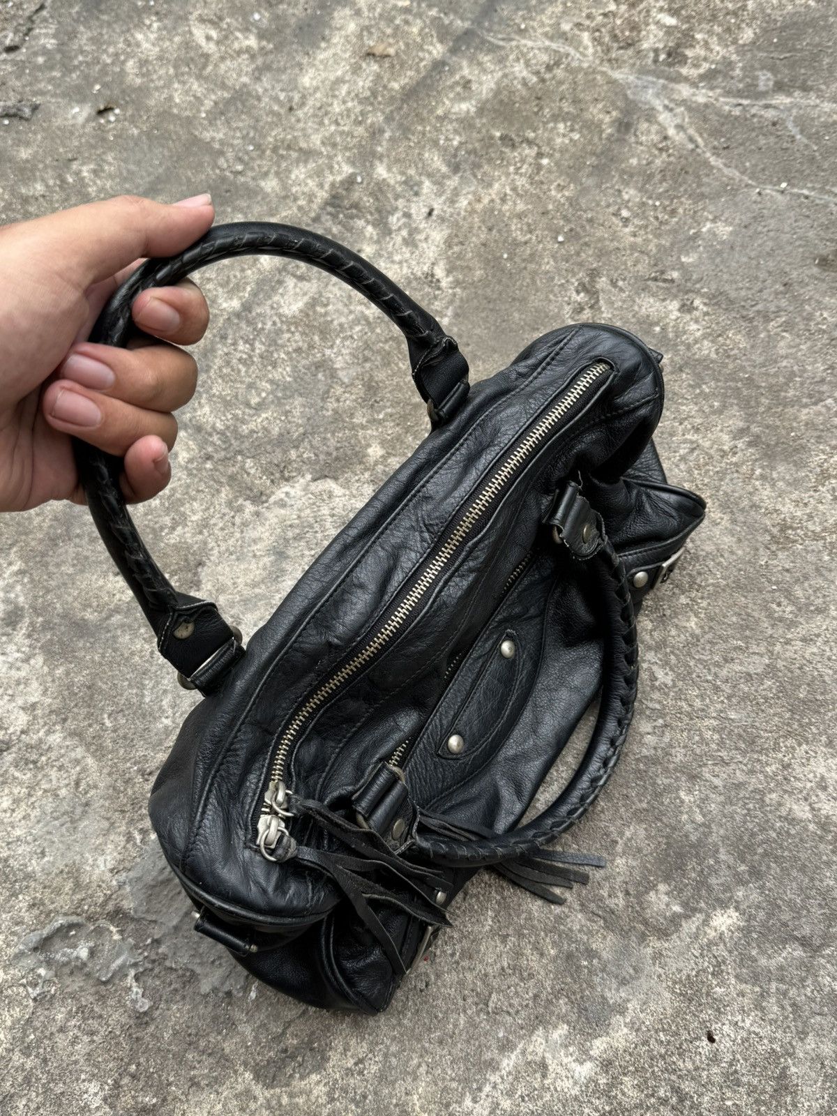 Vintage Black Leather City Bags Styled Size ONE SIZE - 3 Thumbnail
