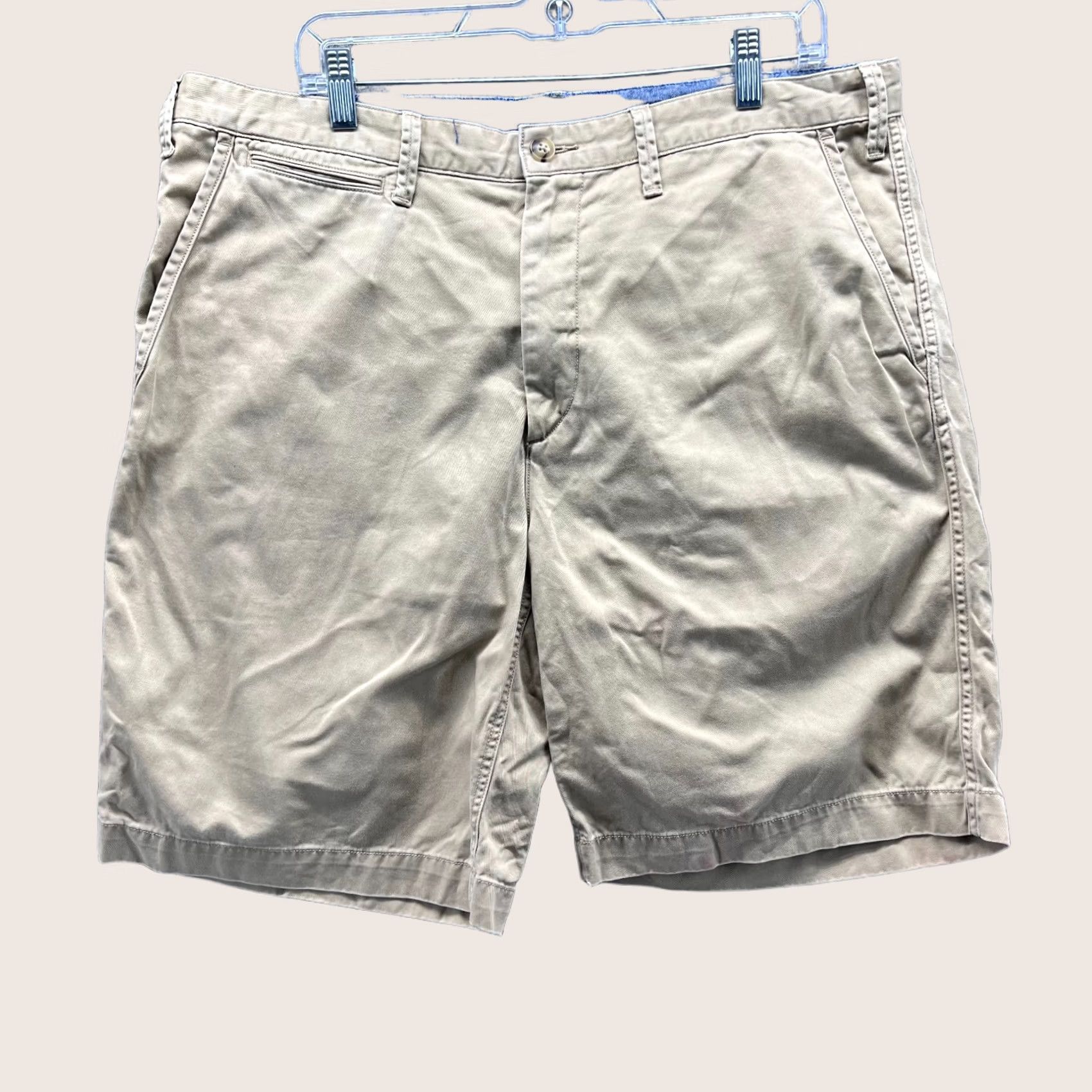 Polo Ralph Lauren Polo Ralph Lauren Shorts Men 36 Khaki Chino Flat Front Relaxed Cotton Tan Vintage No Size US M / EU 48-50 / 2 - 1 Thumbnail