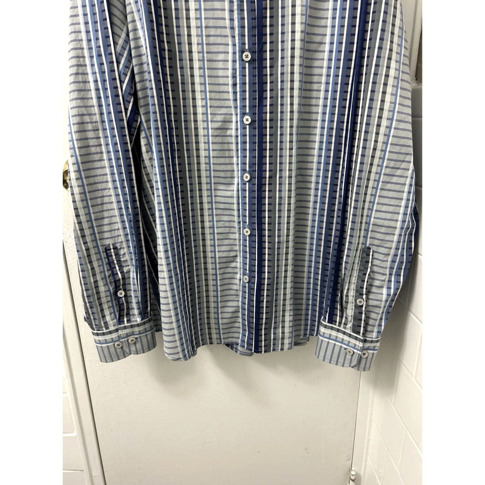 Tommy Bahama Tommy Bahama Shirt Mens 2XL Blue Striped 100% Pima Cotton Button-Down L/S Size US XXL / EU 58 / 5 - 3 Thumbnail