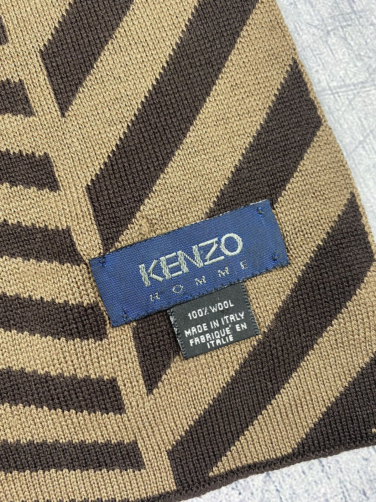 Kenzo × Vintage Vintage Kenzo Homme Designer Wool Scarf Size ONE SIZE - 6 Thumbnail
