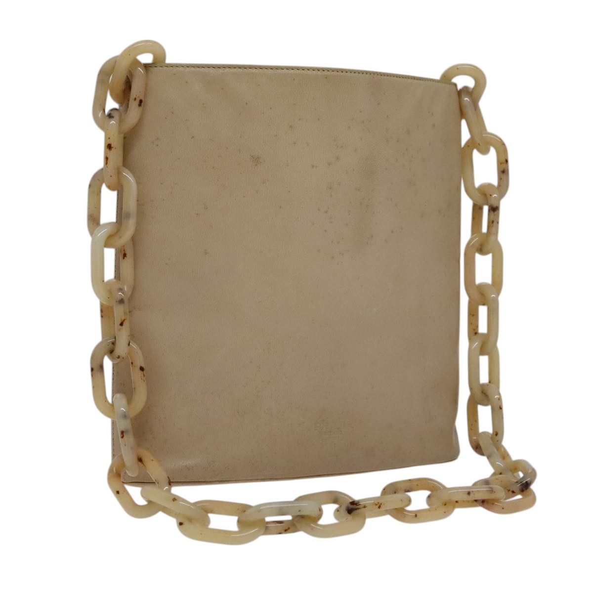 Prada Beige Leather Shoulder Bag (Pre-Owned) Size ONE SIZE - 1 Thumbnail