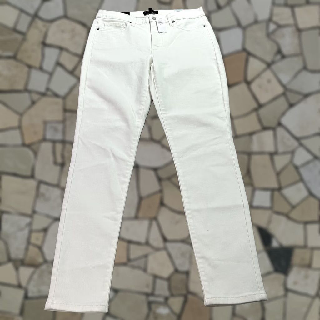 Banana Republic Banana Republic Womens Jeans 8 White Mid Rise Skinny Stretch 29x29 Five-Pocket Denim Cotton Blend Spandex Button Zipper Size 30" / US 8 / IT 44 - 1 Thumbnail