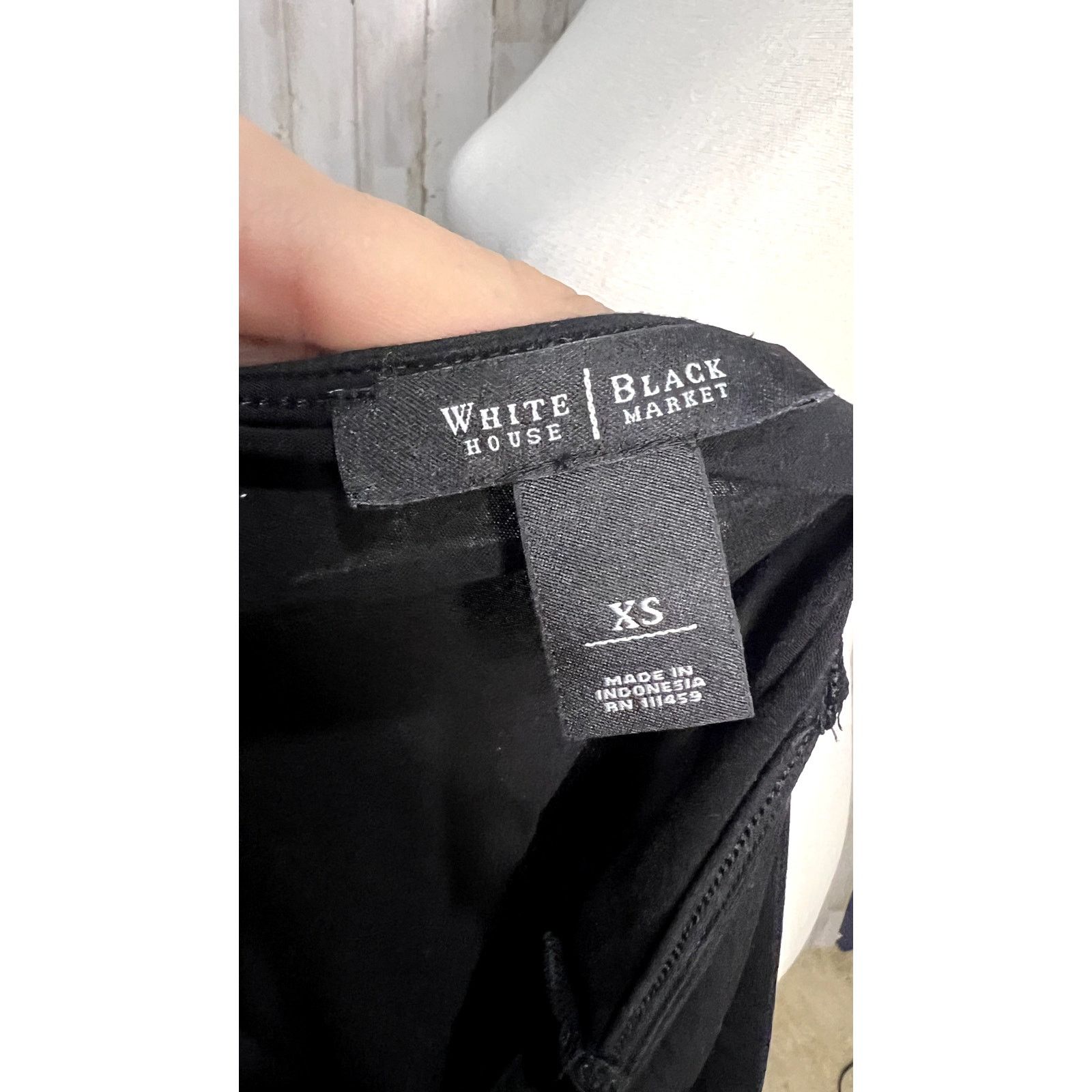 White House Black Market WHBM Women's XS Black Draped Square Neck Tank Top Size XS / US 0-2 / IT 36-38 - 7 Thumbnail