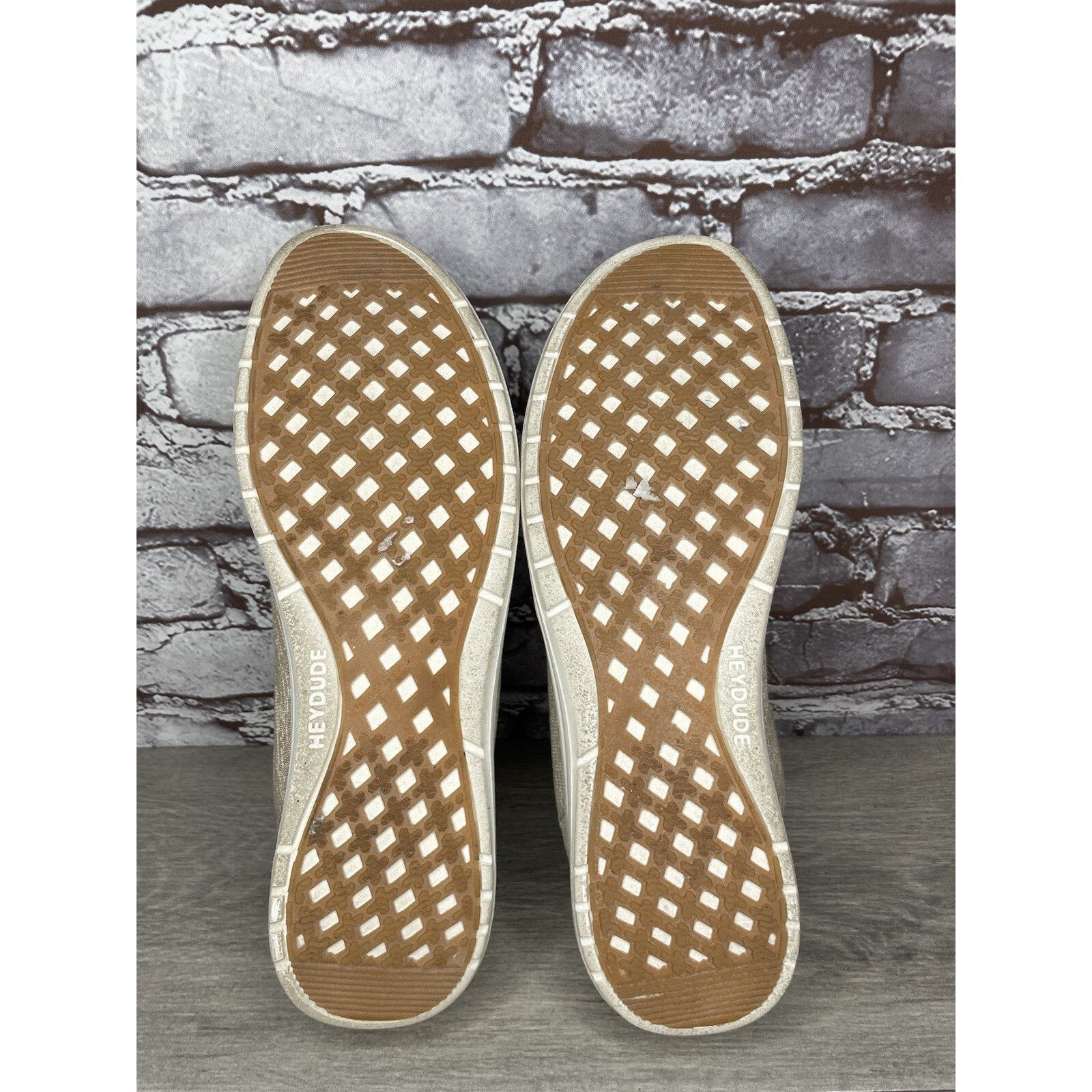 Other Hey Dude Paul Chambray Beige Canvas Fabric Lace Up Shoes Men Size US 12 / EU 45 - 24 Thumbnail