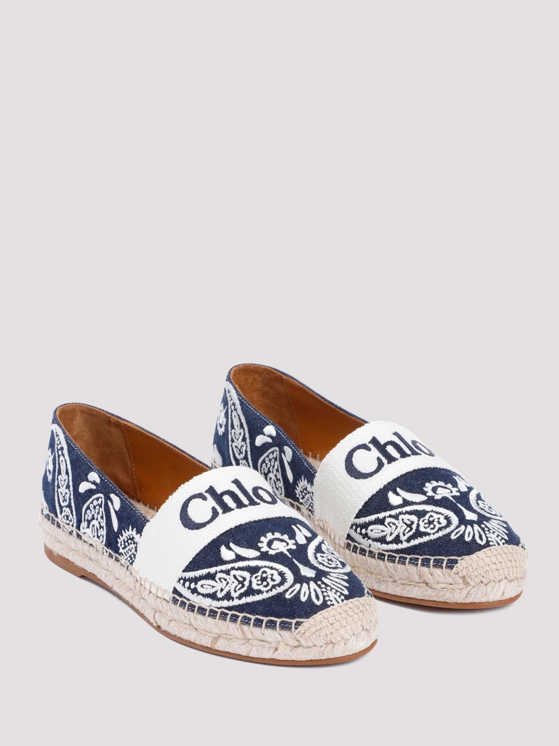Chloe o1loc1c11125 Piia Flat Espadrillas in Denim Blue Size US 8 / IT 38 - 2 Thumbnail