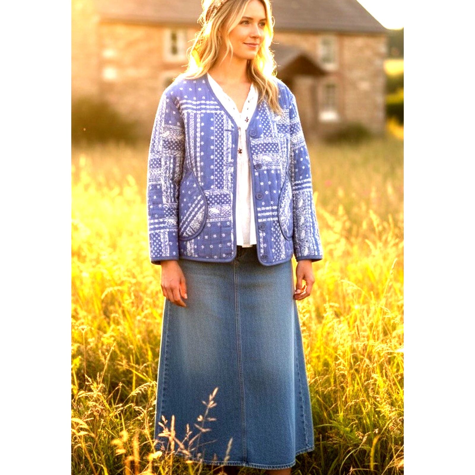 Other Boho Quilted Cardigan Coat Western Layering Patchwork XL Size XL / US 12-14 / IT 48-50 - 3 Thumbnail
