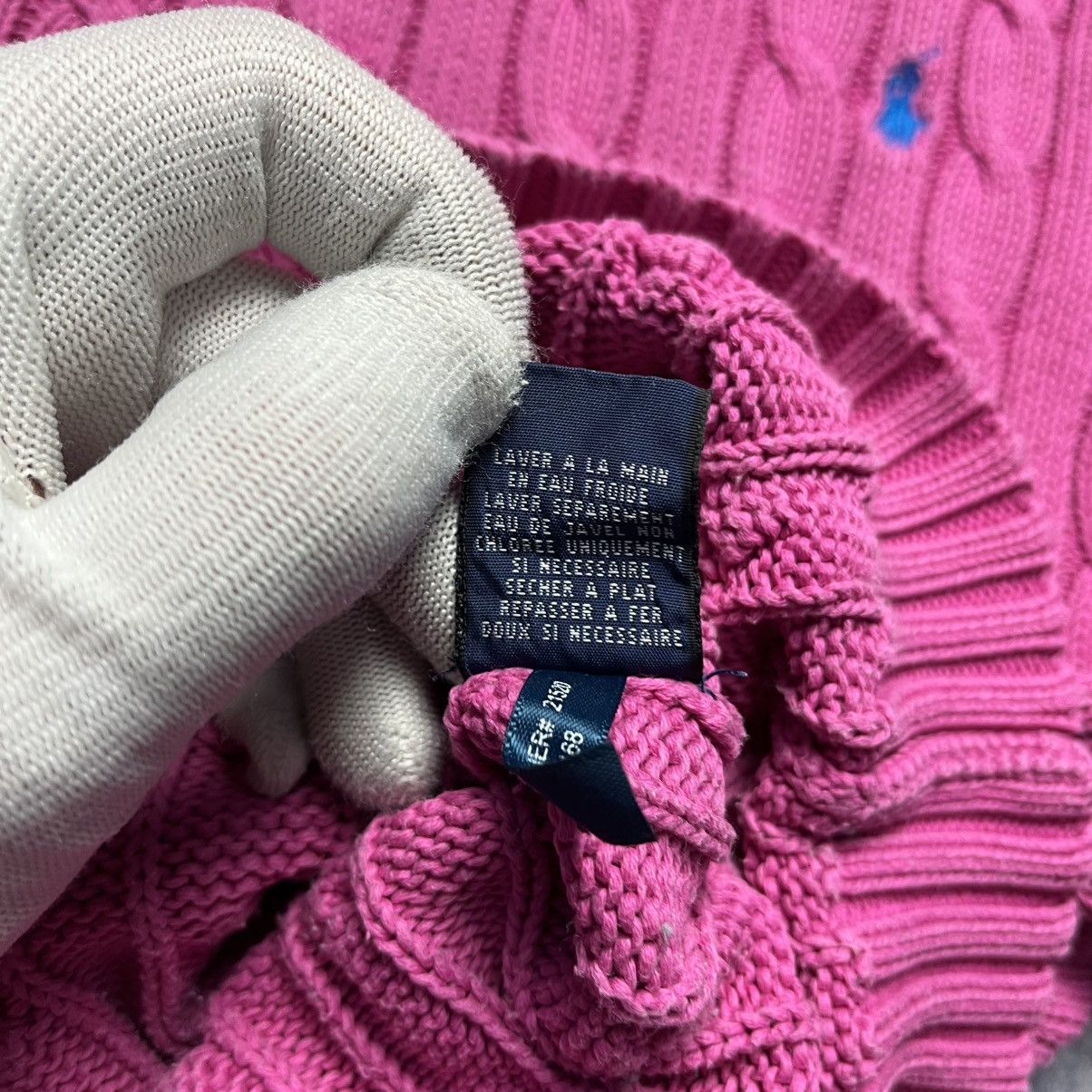 Ralph Lauren Vintage Ralph Lauren Pink Cable Knit Sweater Streetwear Y2K Size M / US 6-8 / IT 42-44 - 8 Thumbnail