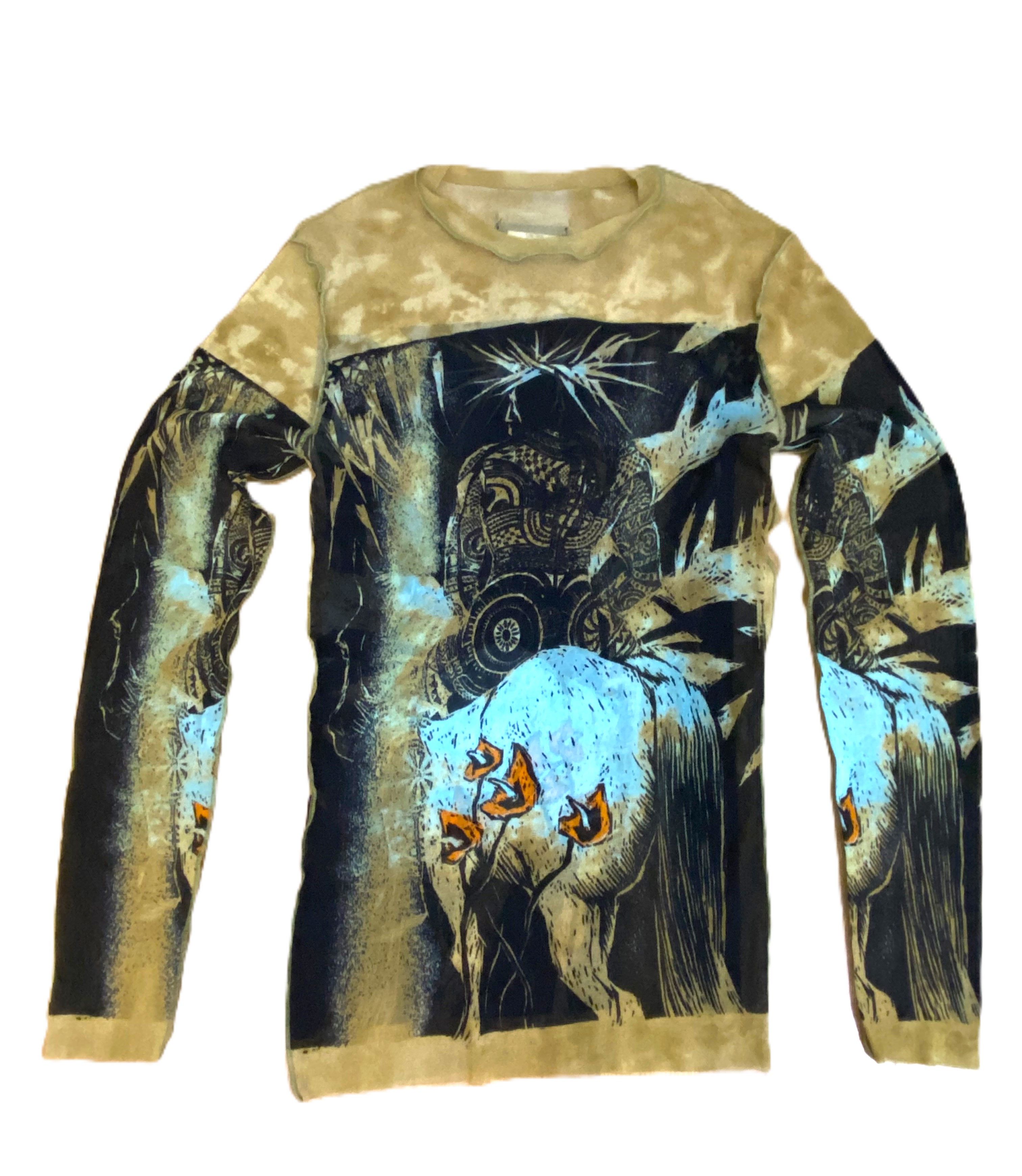 Jean Paul Gaultier Jean Paul Gaultier Warrior Indian Mesh Men Tee Top T-shirt Size US M / EU 48-50 / 2 - 1 Thumbnail