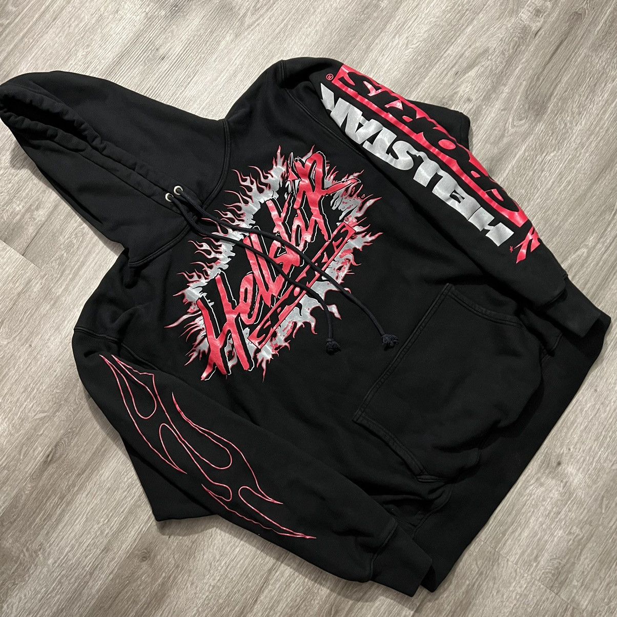 image of Hellstar Sports Future Flame Hoodie in Black, Men's (Size Large)