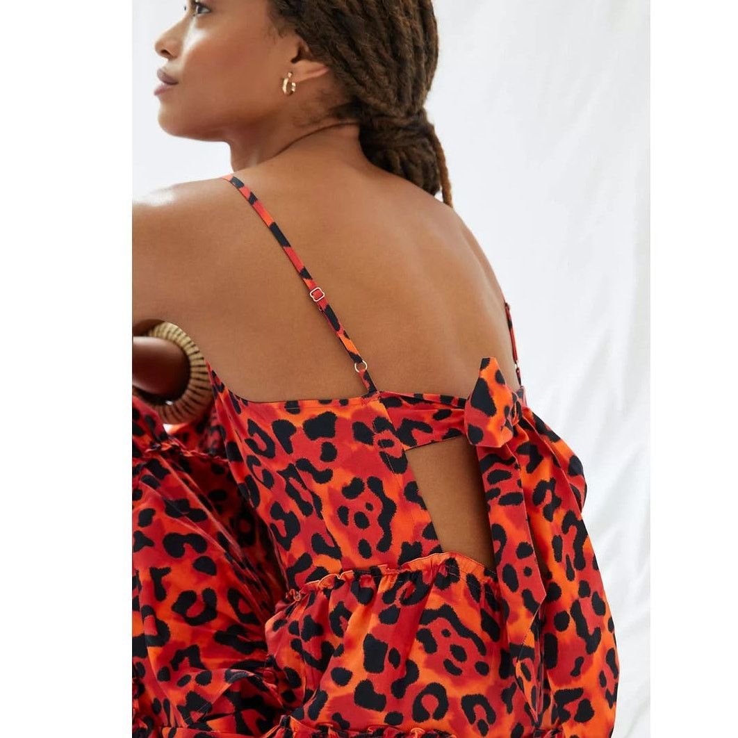 Anthropologie New Anthropologie by Geisha Leopard Tiered Midi Dress $198 Size M / US 6-8 / IT 42-44 - 2 Thumbnail