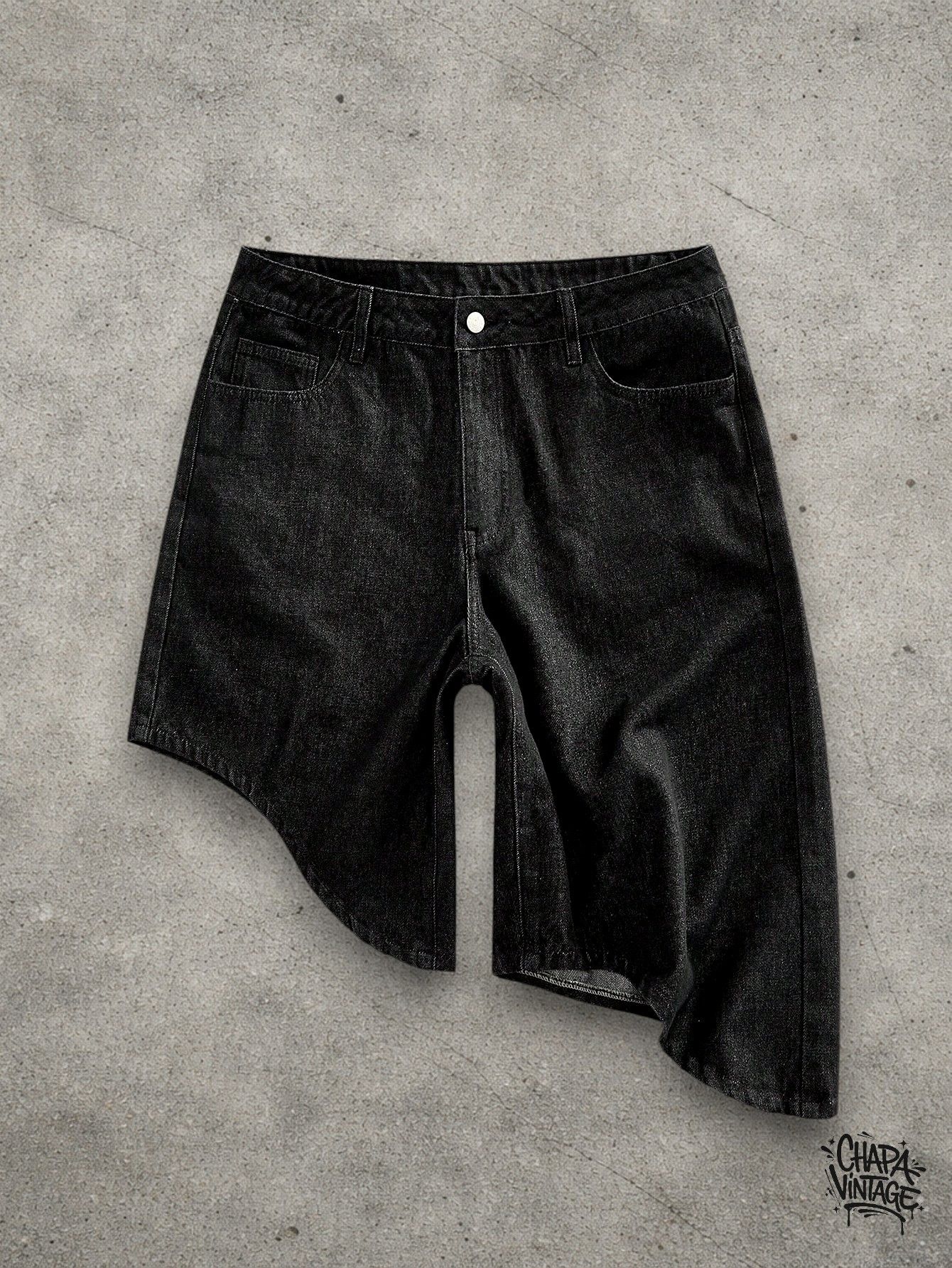 Japanese Brand Asymmetric denim shorts Size US 32 / EU 48 - 1 Thumbnail