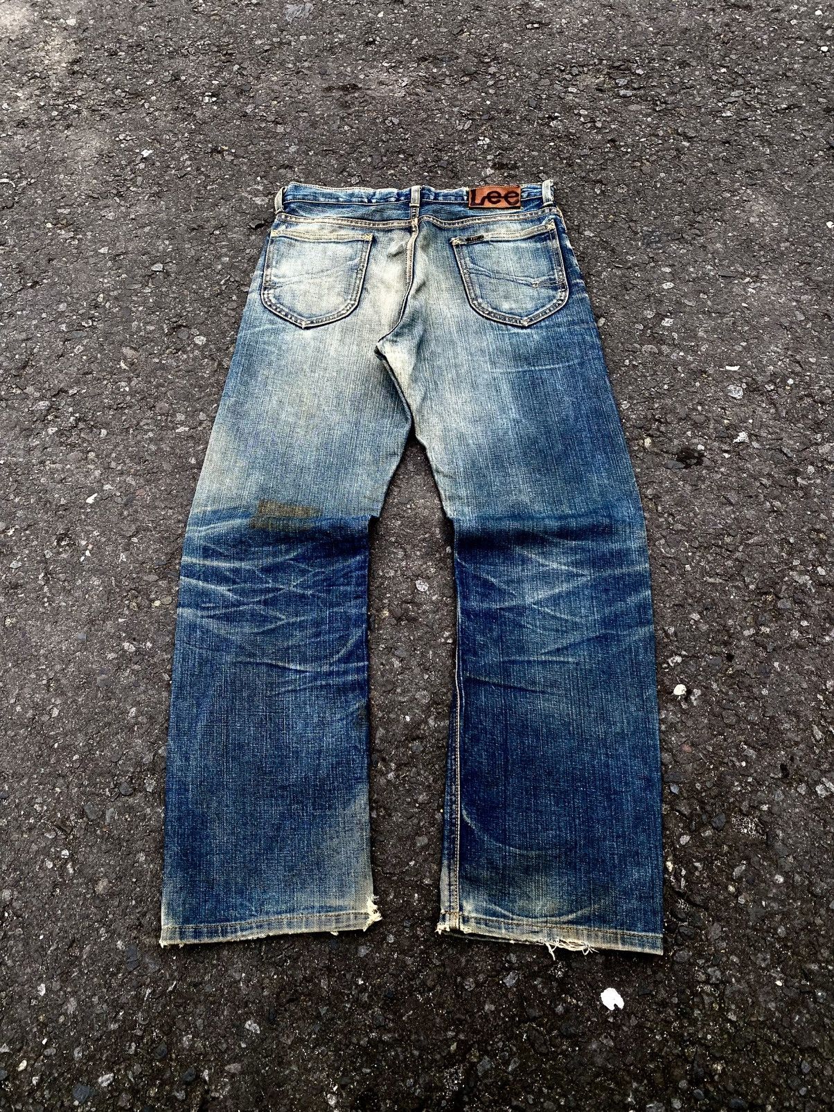 Lee Vtg Lee Half Selvedge Distressed Denim Mud Wash🇯🇵 Size US 32 / EU 48 - 11 Thumbnail