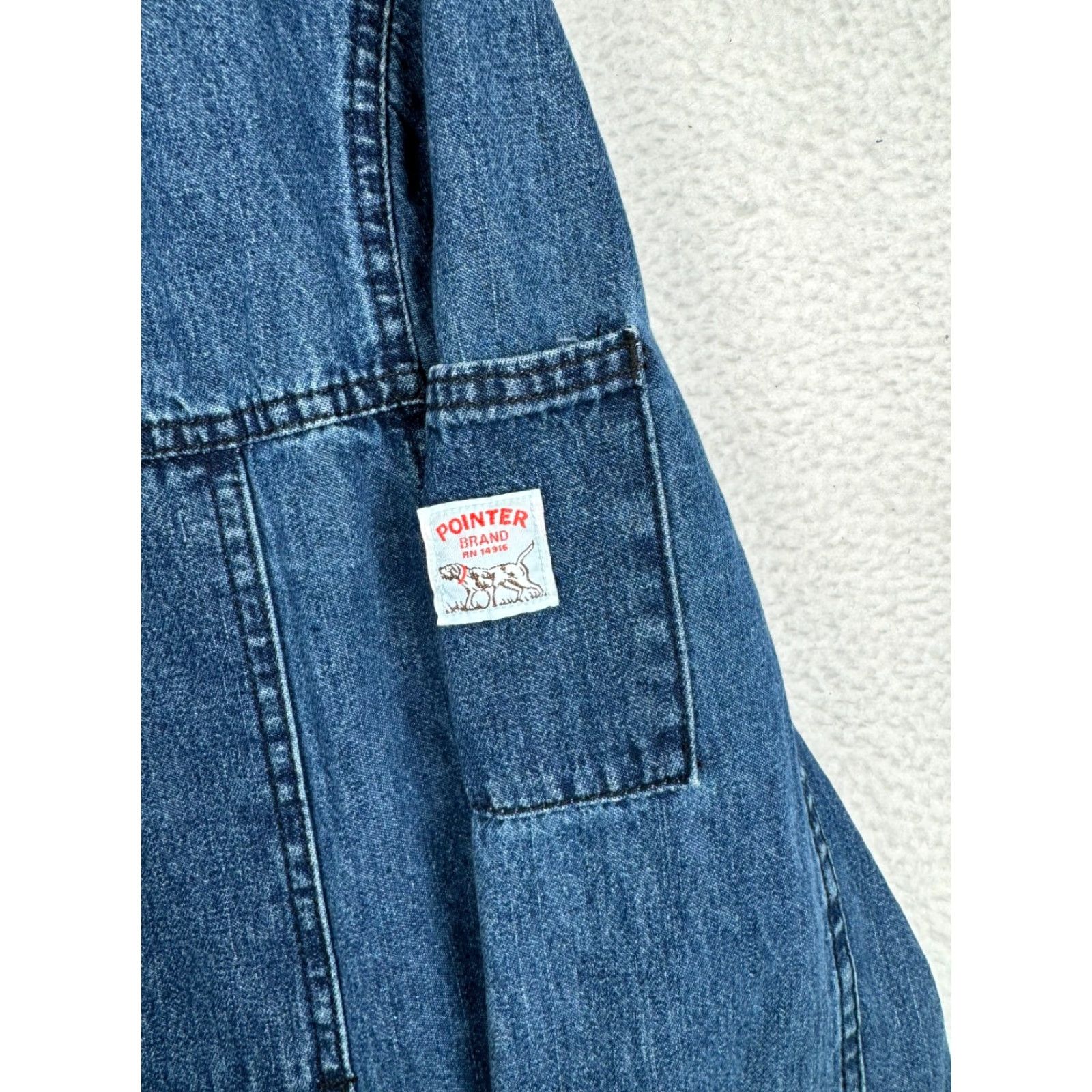 J Brand VINTAGE Pointer Brand Denim Jacket Mens XL Local 512 Embroidered Blue Cotton Chest 50 In Regular Jacket Outdoor Mens Size US XL / EU 56 / 4 - 3 Thumbnail