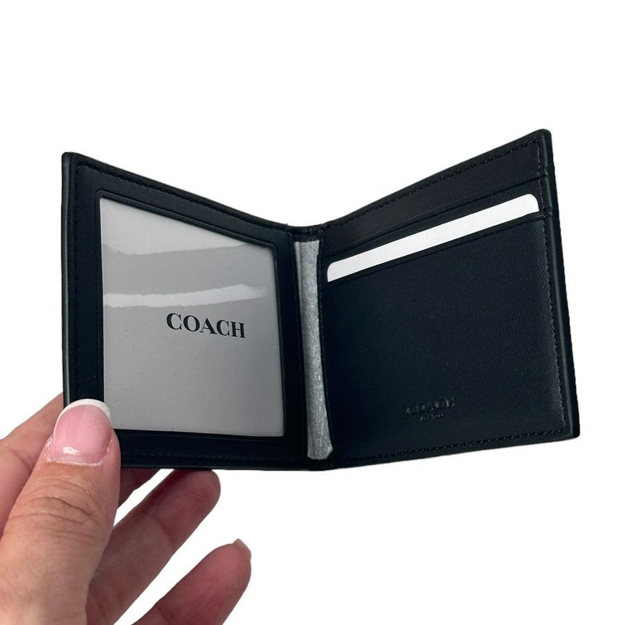 Coach Coach Compact Small Billfold Wallet In Signature Canvas Size ONE SIZE - 3 Thumbnail