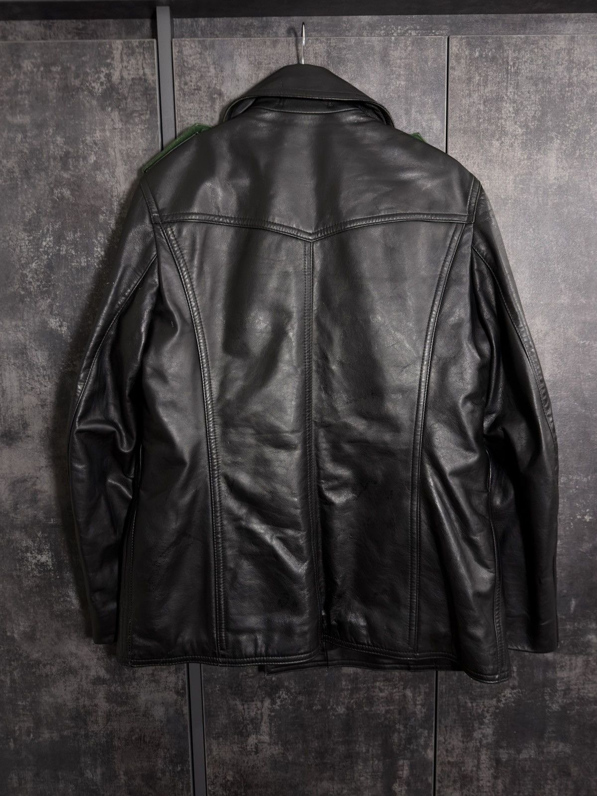 Vintage Crazy Vintage 80s Polizei Leather Jacket Schott Hussar Raf Size US L / EU 52-54 / 3 - 15 Thumbnail