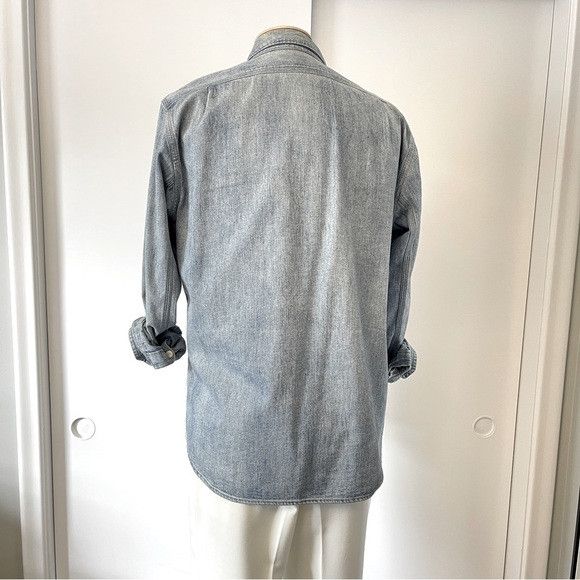 J.Crew Light Wash Denim Work Shirt Workshirt Size US M / EU 48-50 / 2 - 3 Thumbnail