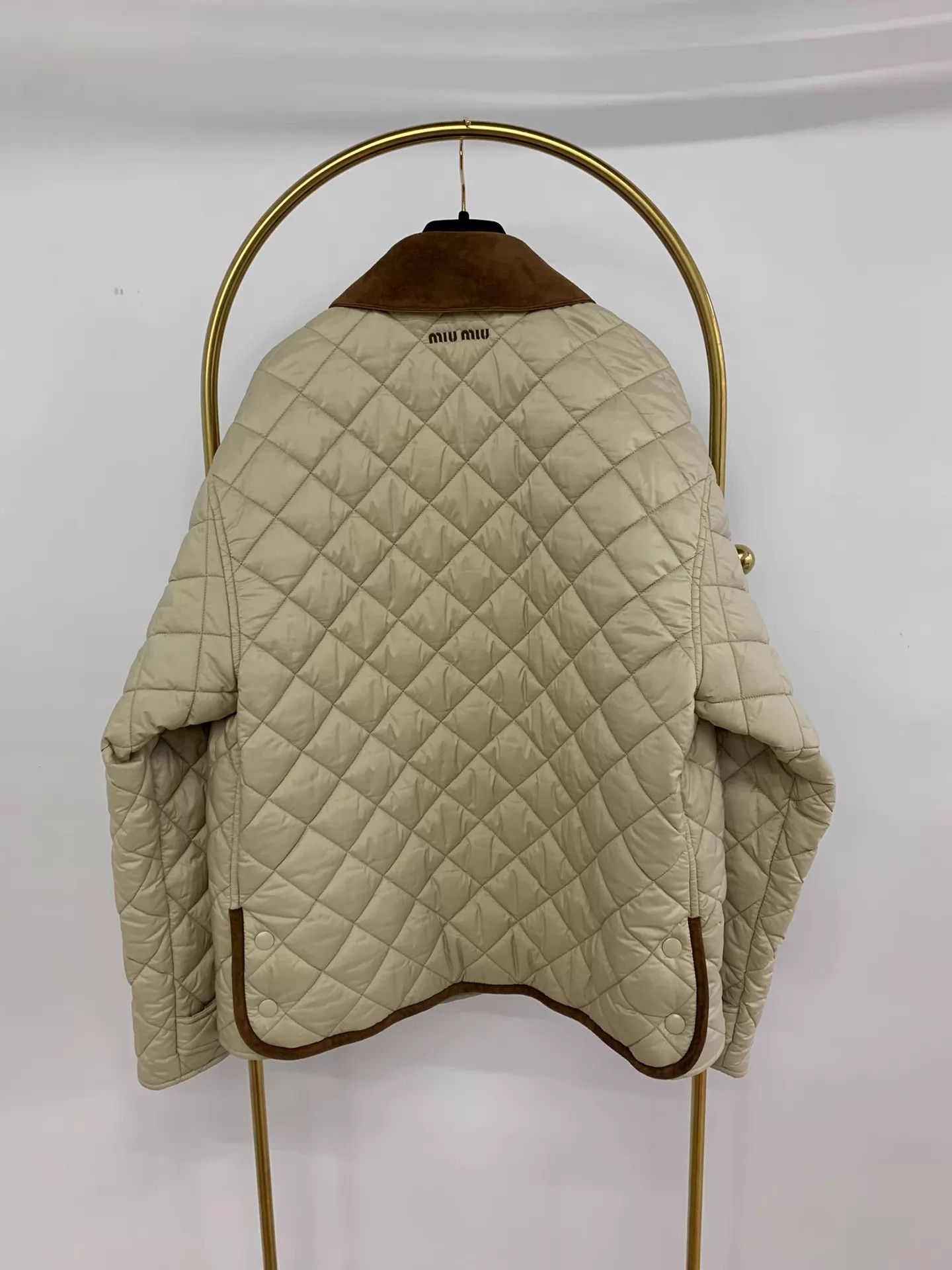 Miu Miu MIU MIU Lapel Quilted Puffer Olive Jacket Women's 38 Size XS / US 0-2 / IT 36-38 - 2 Thumbnail