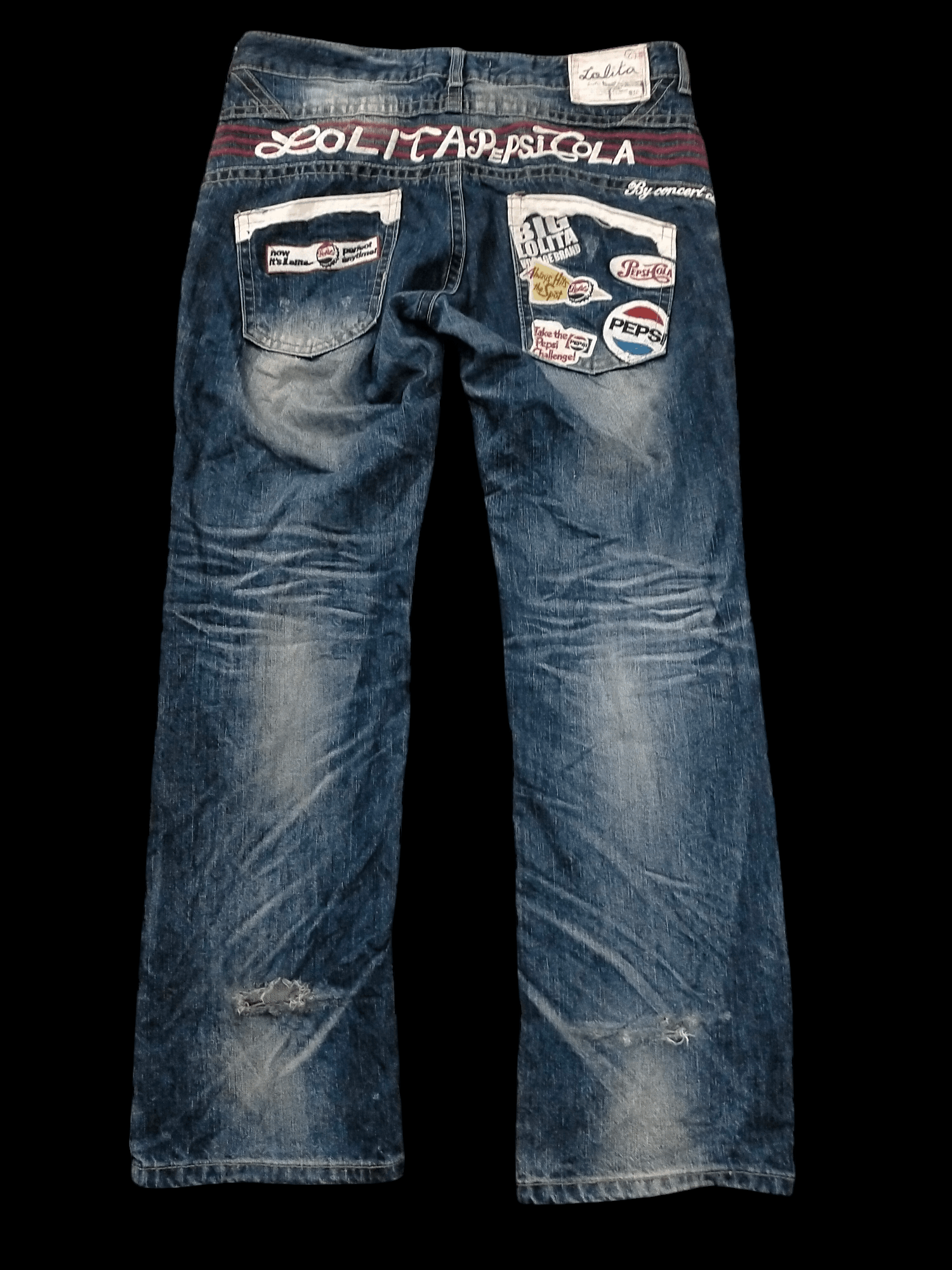 If Six Was Nine × Le Grande Bleu (L.G.B.) × Tornado Mart 🔥Washed🔥90s Insane Lolita Distressed Jeans Size US 33 - 2 Thumbnail