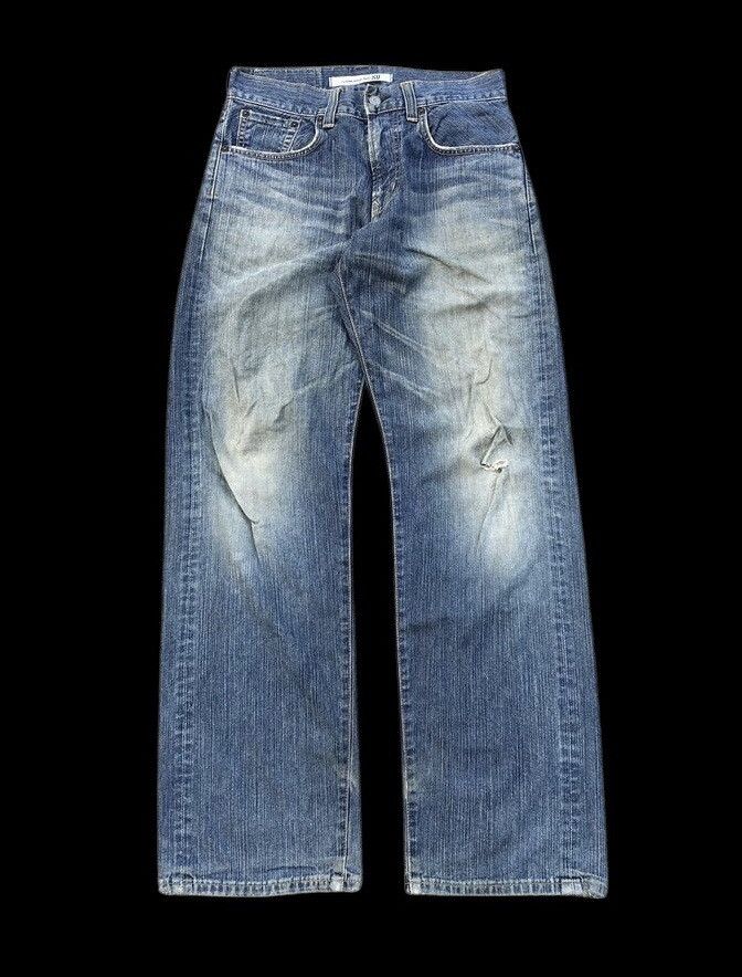 Edwin WIDE LEG⚡️⚡️EDWIN WASHED BLUE DISTRESSED DENIM Size US 31 - 1 Thumbnail