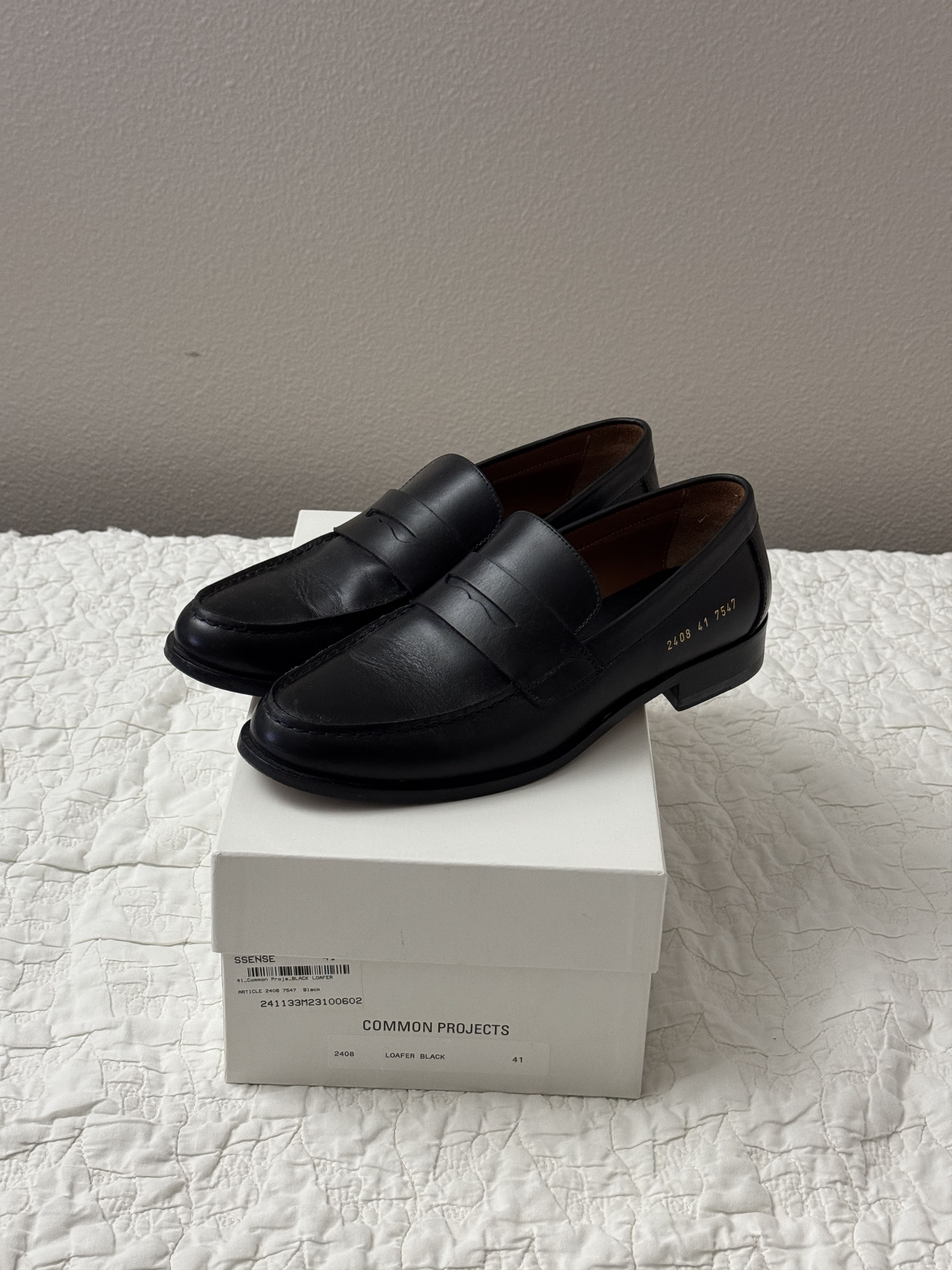 Common Projects Common Projects Black Leather Penny Loafers Size 41 8US Size US 8 / EU 41 - 2 Thumbnail