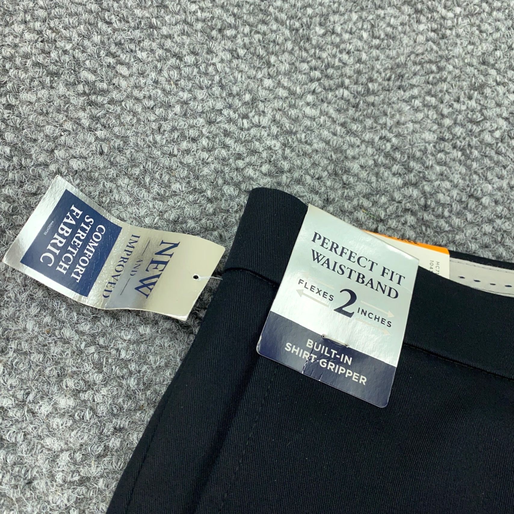 Haggar Haggar Iron Free Premium Khaki Pants Mens 33x32 Black Stretch Twill Straight NWT Size US 33 - 3 Thumbnail