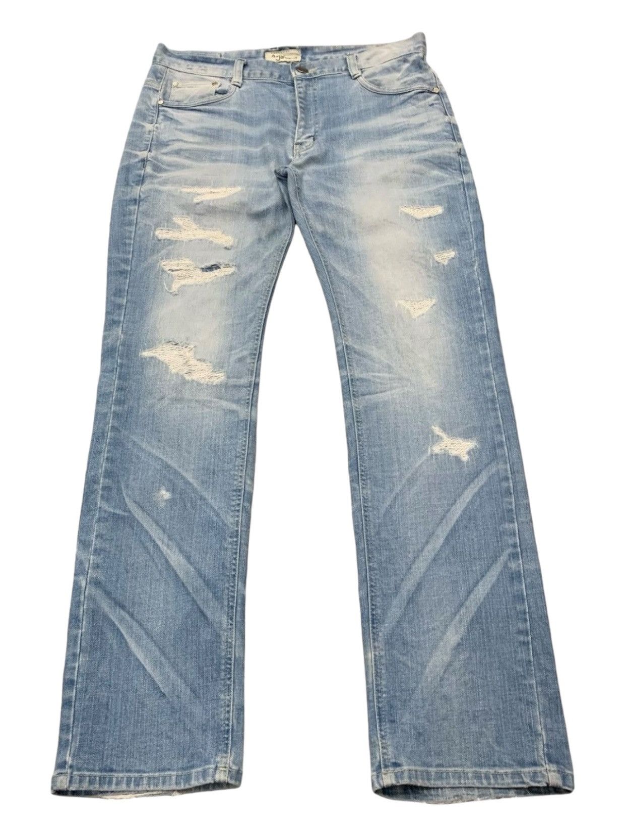 20471120 × If Six Was Nine × Japanese Brand Arix Constructed Distressed Denim Pants (AC13) Size US 34 / EU 50 - 3 Thumbnail