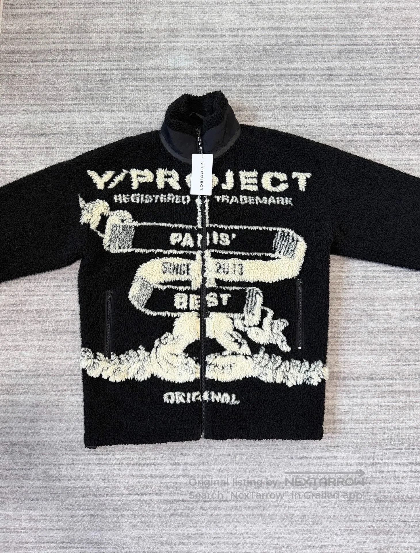 Y/Project Y/Project Black and White Fleece Jacket. Size XS / US 0-2 / IT 36-38 - 2 Thumbnail