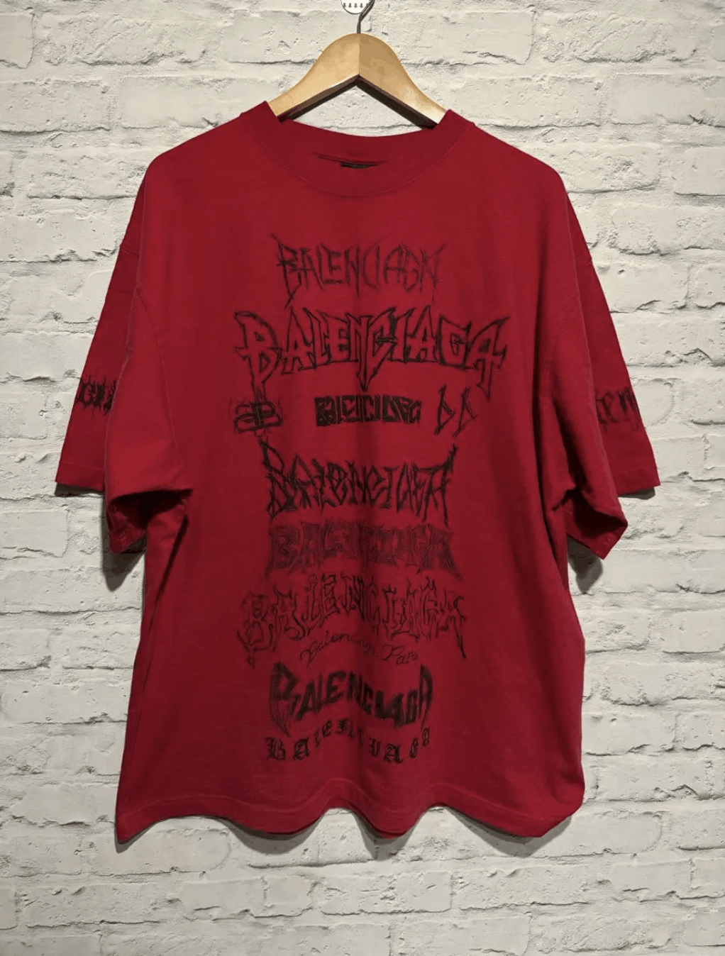 image of Balenciaga Diy Metal T-Shirt in Red, Men's (Size 2XL)