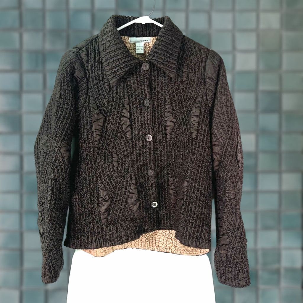 CHOCOOLATE WDNY Jacket Womens Long Sleeves Button Front Chocolate Brown Reversible Size S Size S / US 4 / IT 40 - 1 Thumbnail
