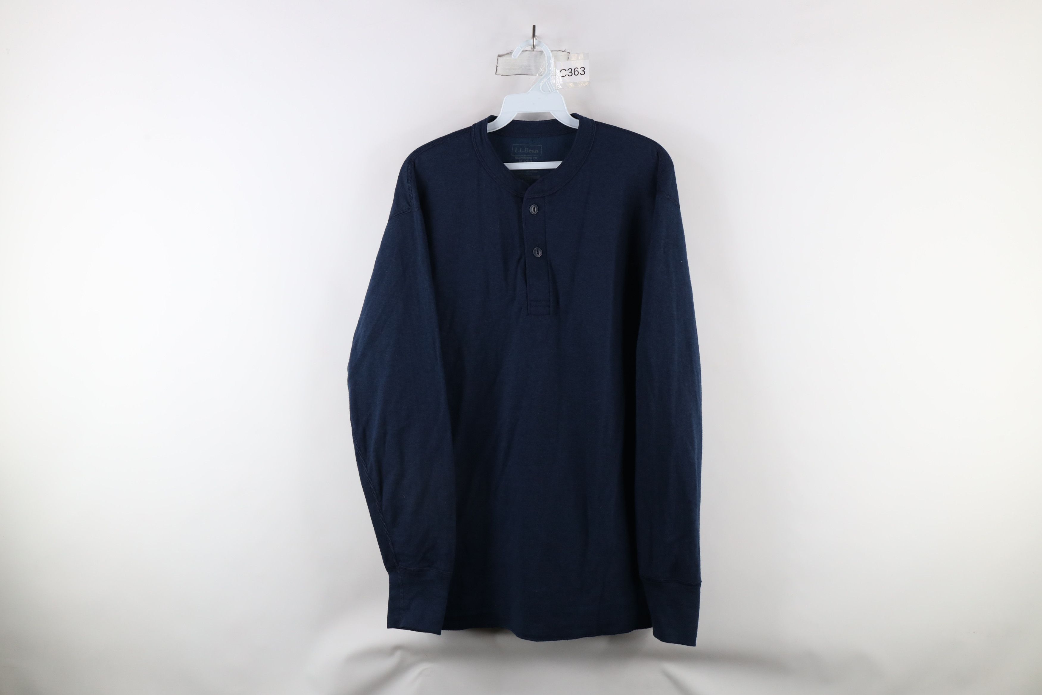 Vintage LL Bean Blend Thermal Long Sleeve Henley T-Shirt