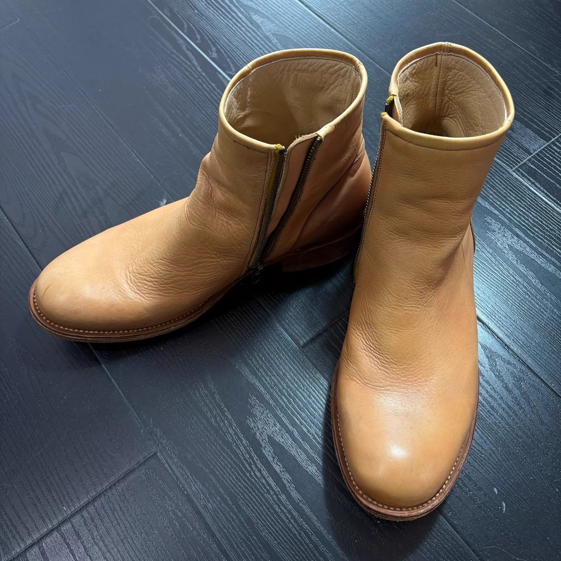 Number (N)ine Number (n)ine 07ss Natural Round Toe Mid-Calf Boots Size US 7 / EU 40 - 1 Thumbnail