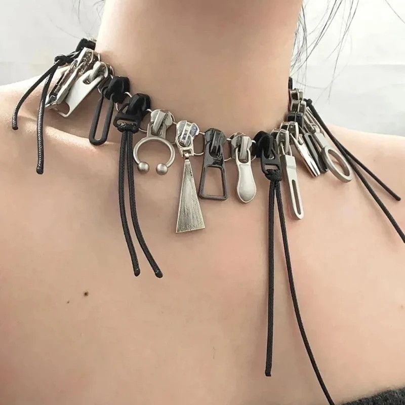 Jewelry Cyber Punk Zipper Necklace Size ONE SIZE - 2 Thumbnail