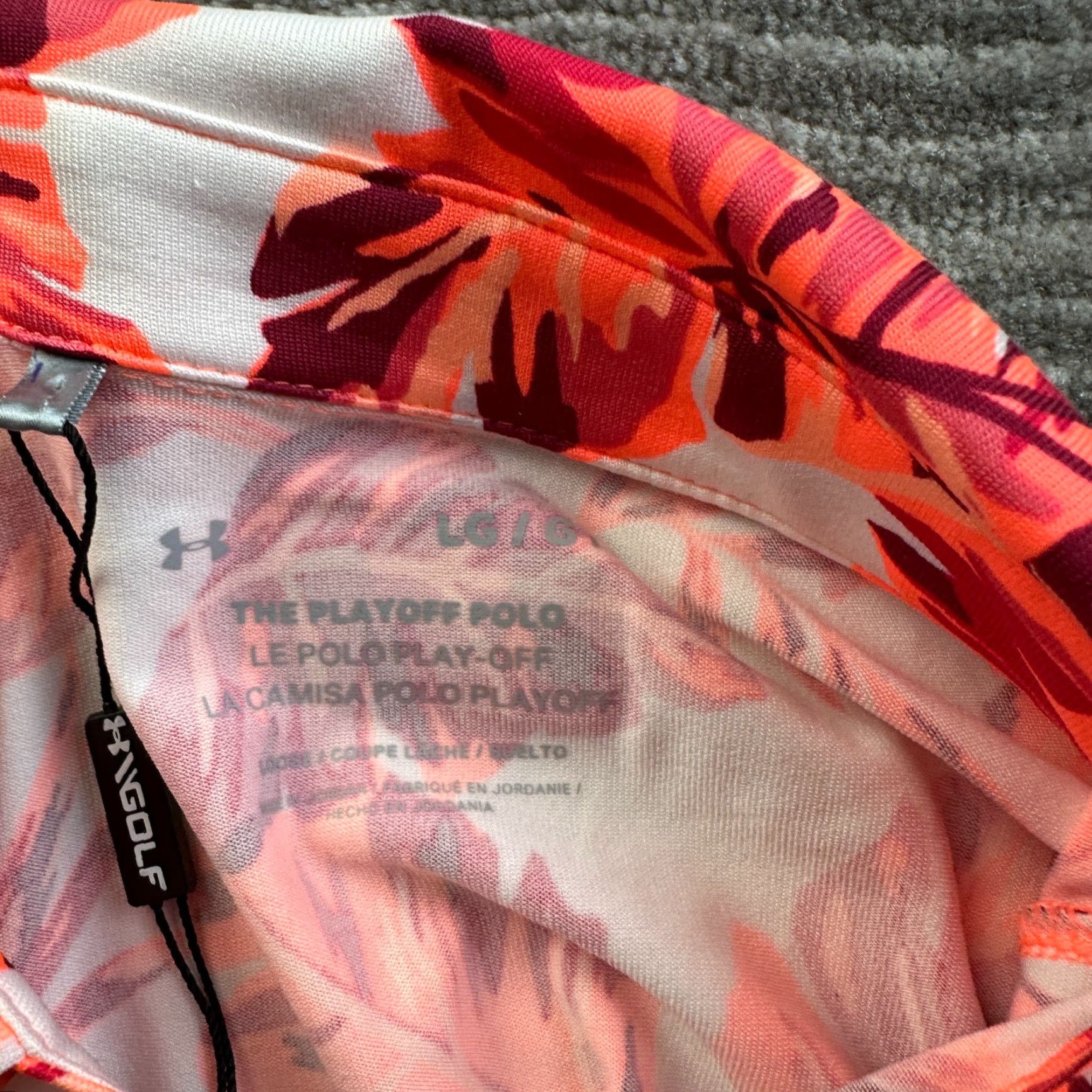 Under Armour Under Armour Polo Shirt Mens L Orange Floral Golf All Over Print Playoff Size US L / EU 52-54 / 3 - 6 Thumbnail