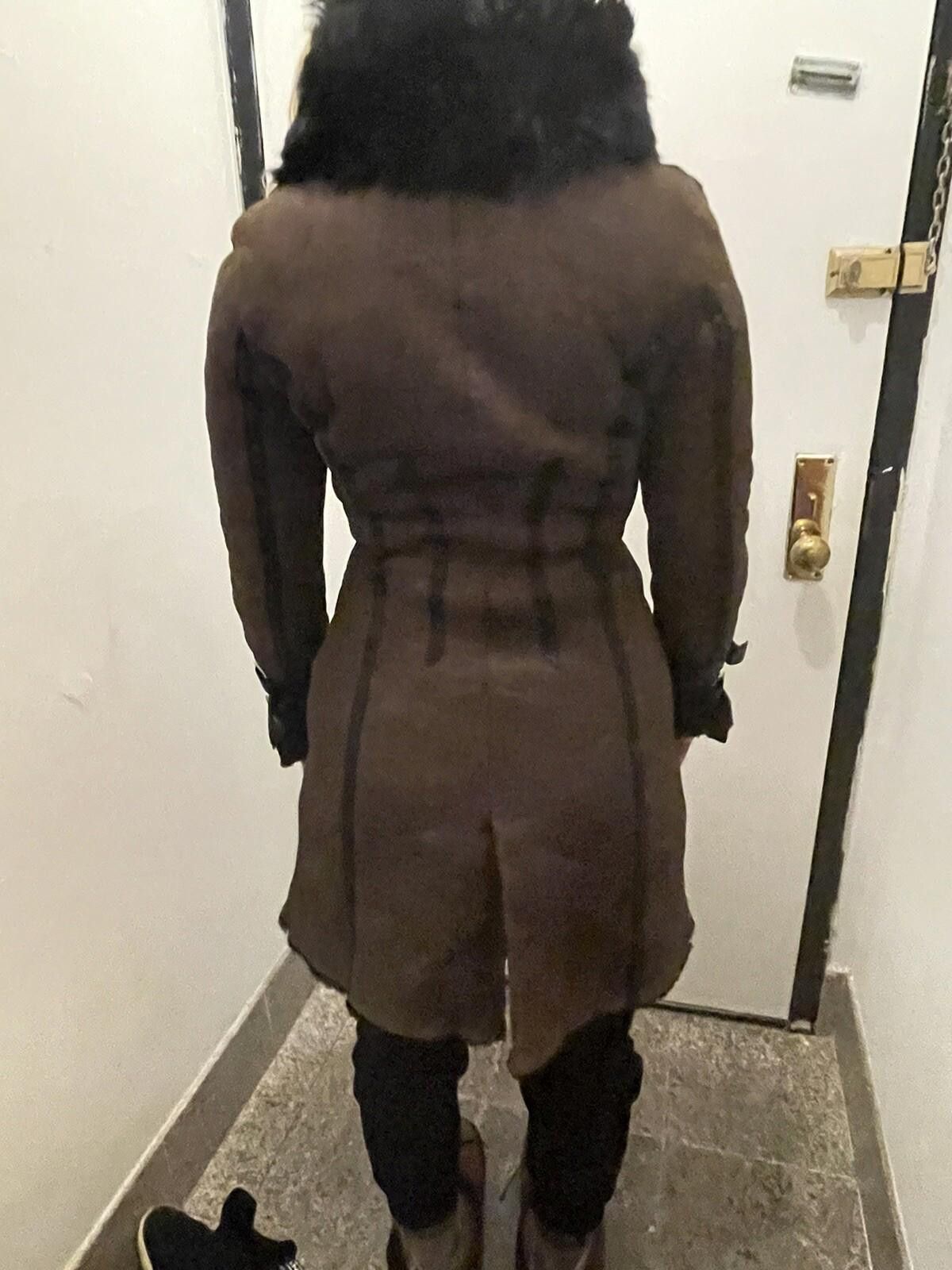 Other Neohit Shearling Suede Asymmetrical Zipped Biker Coat SzXS Size XS / US 0-2 / IT 36-38 - 5 Thumbnail