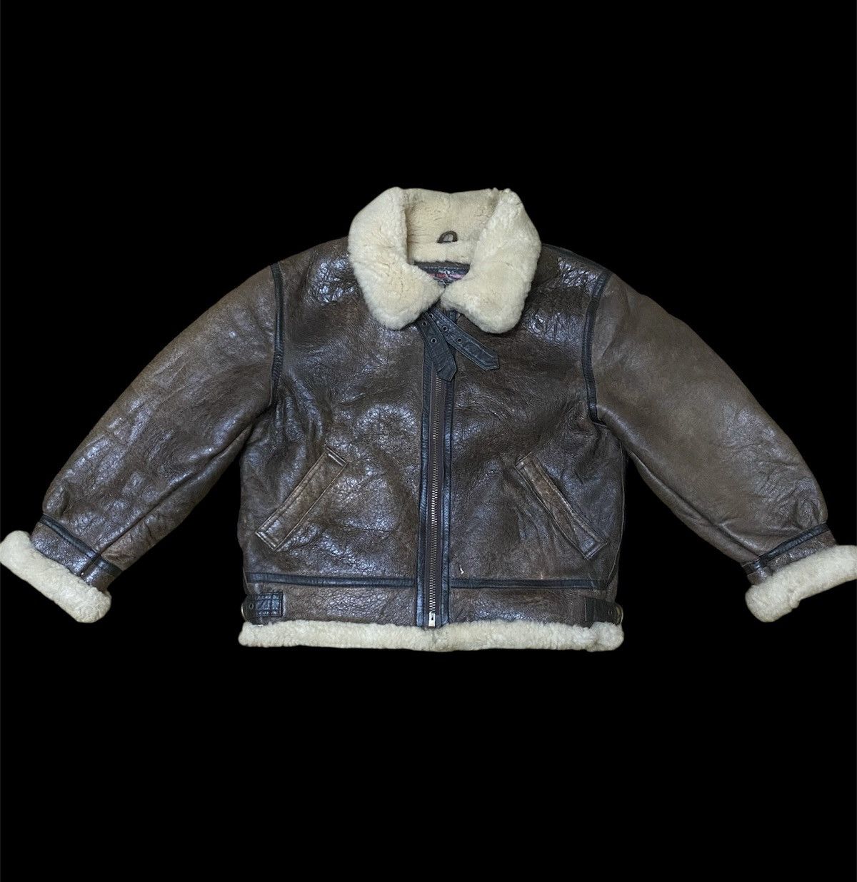 Vintage Vintage B3 Topgun Style Shearling Leather Sheepskin Jacket Size US L / EU 52-54 / 3 - 1 Thumbnail