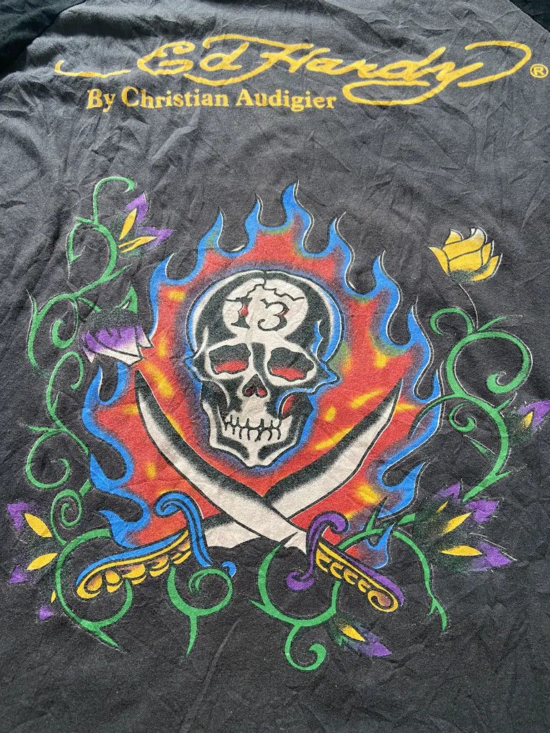 Christian Audigier × Ed Hardy Ed Hardy by Christian Audigier Dragons Flame skull🐉🔥💀 y2k Size US L / EU 52-54 / 3 - 4 Thumbnail