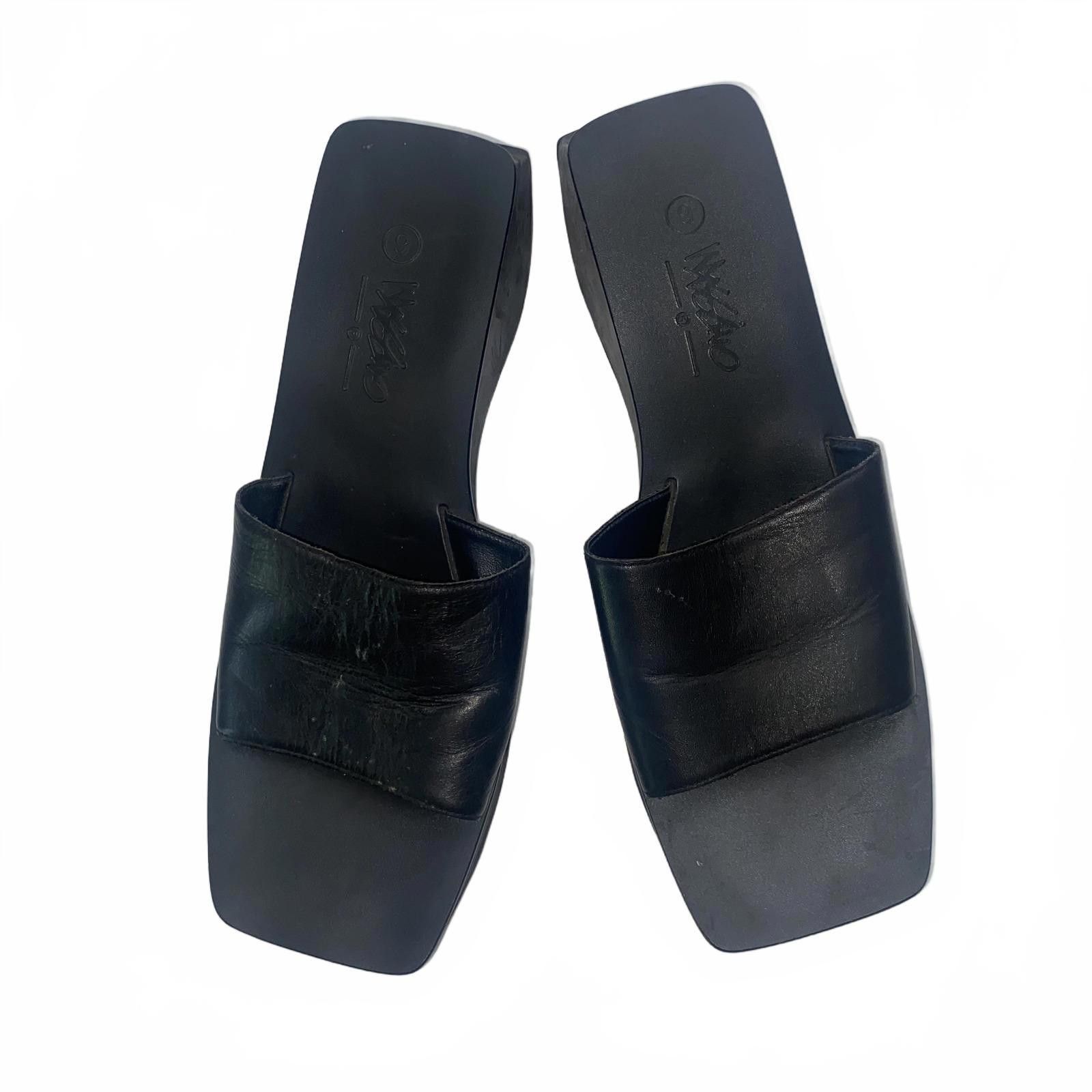 Mossimo Vintage Y2k Black Platform Wedge Sandals Size 9 Summer 2000 Size US 9 / IT 39 - 4 Thumbnail