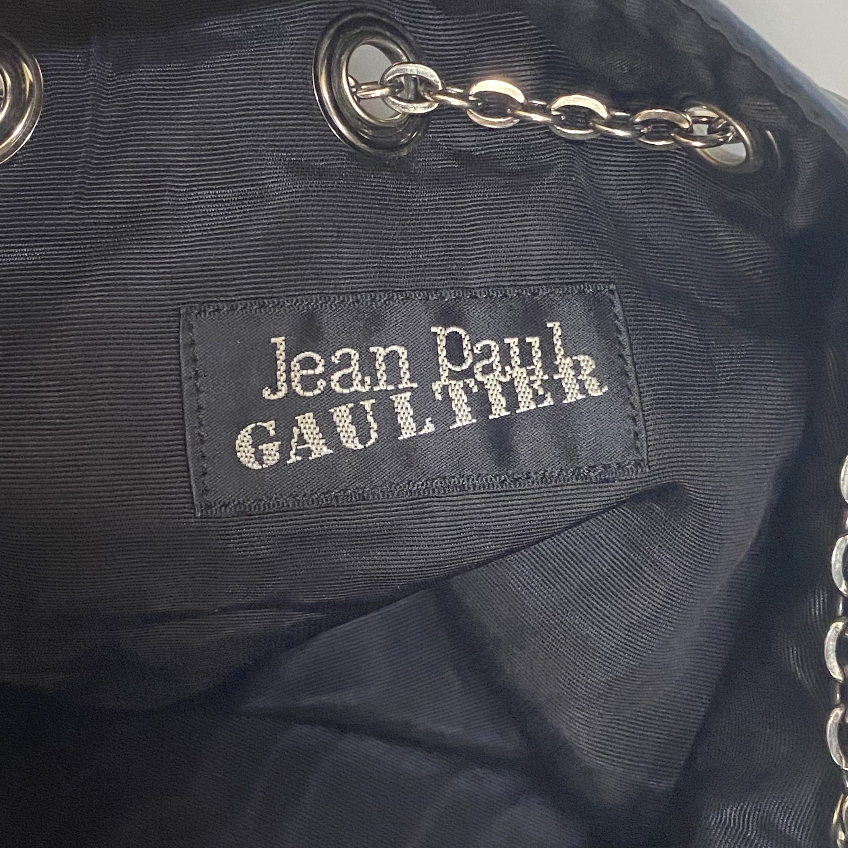 Jean Paul Gaultier Vintage Navy Leather Drawstring Sling Bag Size ONE SIZE - 15 Thumbnail