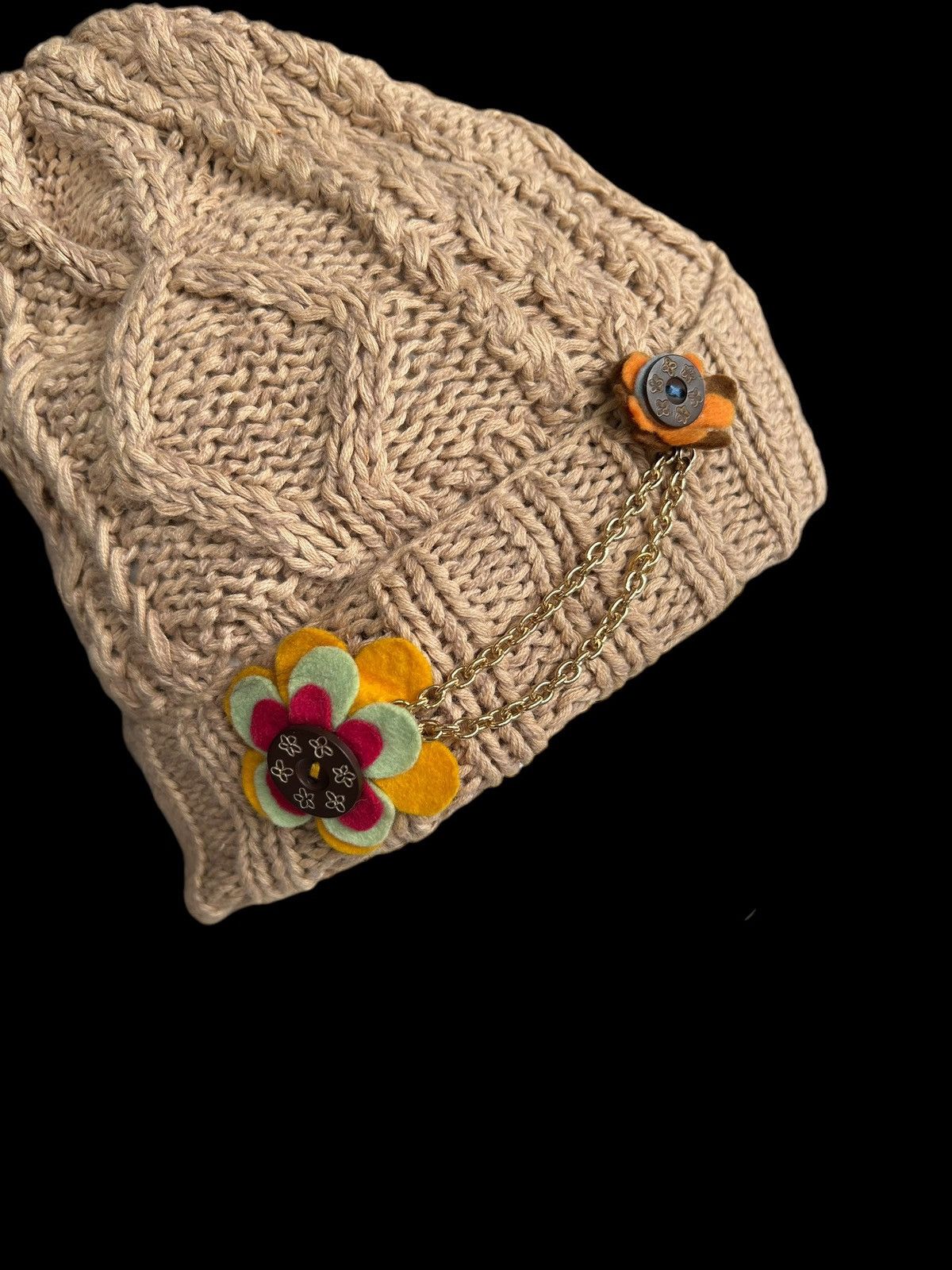 Japanese Brand × Kapital × Vintage Hippies Style crochet knitted handmade Beanie Hats🎌☠️ Size ONE SIZE - 2 Thumbnail