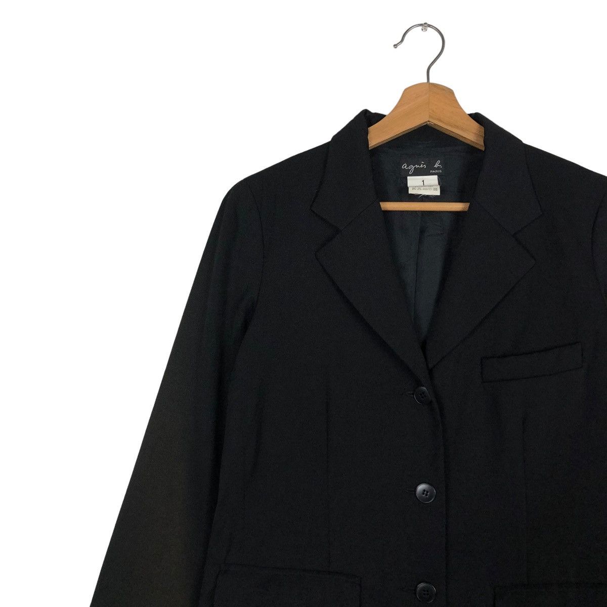 agnes b. RICH BLACK VINTAGE BUTTON JACKET AGNES B. PARIS ISSEY MIYAKE Size US S / EU 44-46 / 1 - 9 Thumbnail
