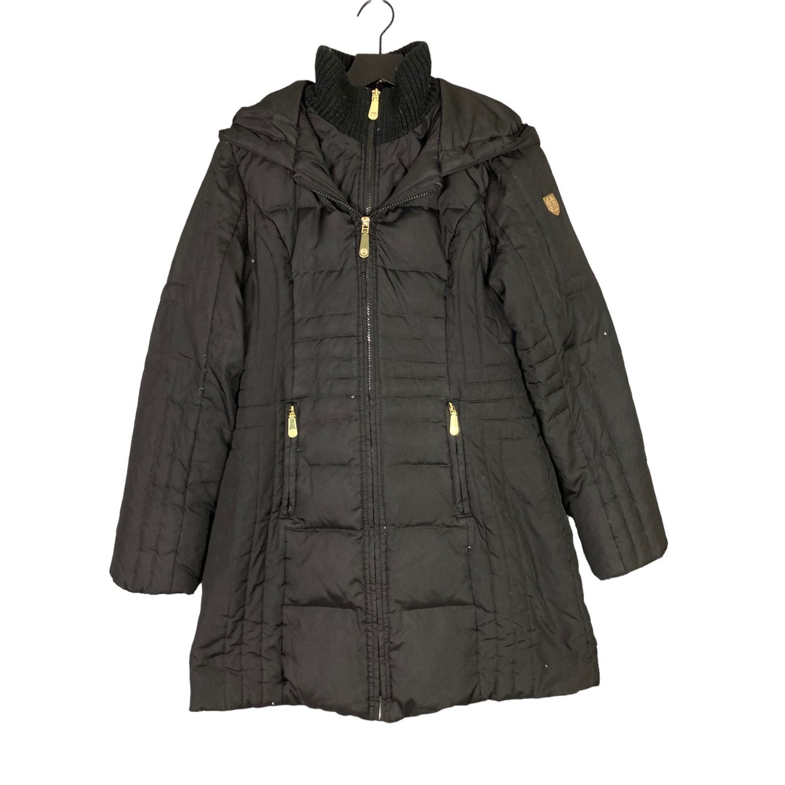 Designer × Vince Camuto Vince Camuto Women's Medium Black Down Parka Hooded Size M / US 6-8 / IT 42-44 - 1 Thumbnail