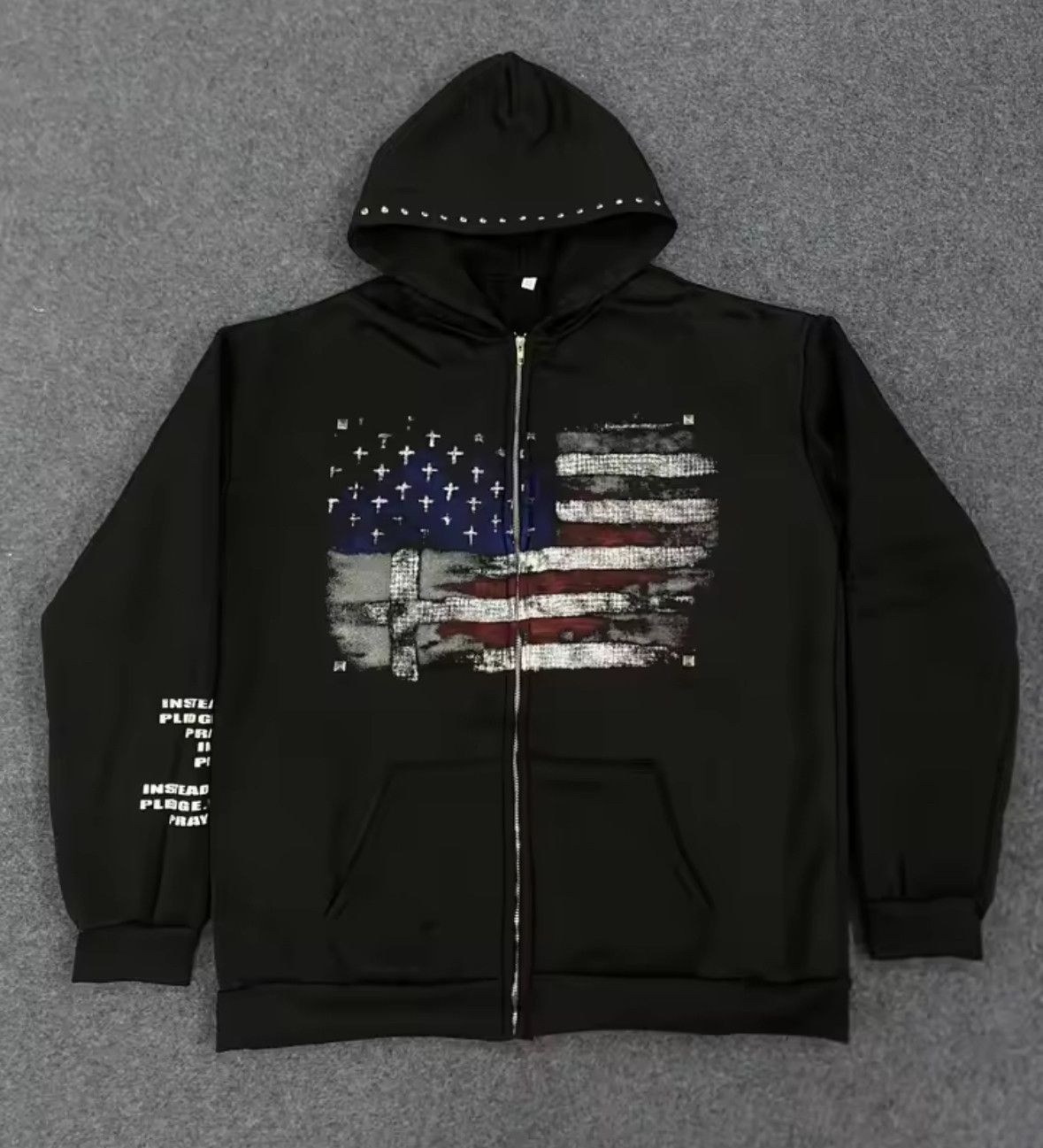 Other Streetwear Retro Flag Letter Zipper Hoodies Jackets Size US M / EU 48-50 / 2 - 2 Thumbnail